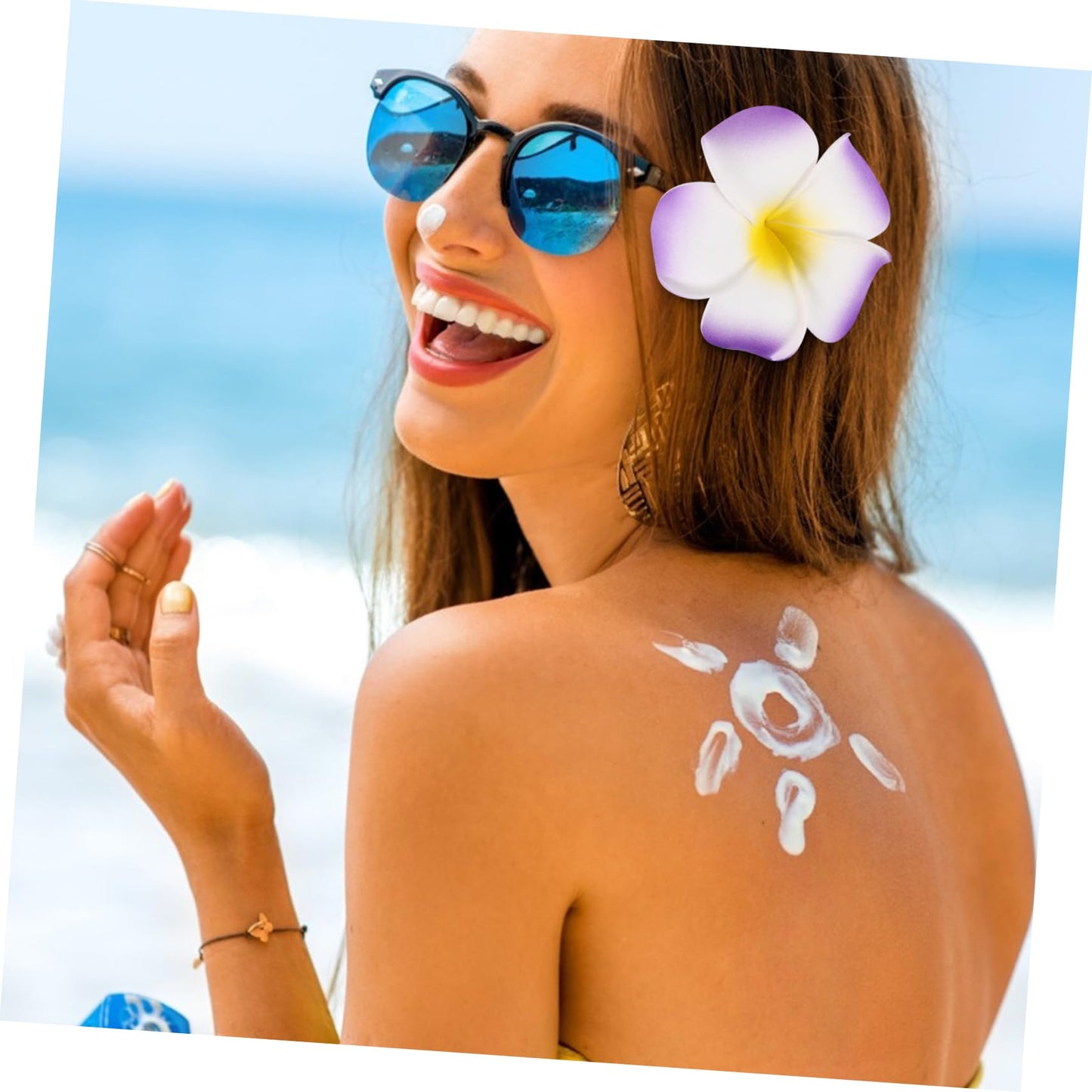 Amosfun 12Pcs Hawaii Plumeria Flower Clips Artificial Tropical Flower Hairpin Barrette Hair Accessories for Bridal Wedding Luau Beach Tropical Beauty & Personal Care Amosfun