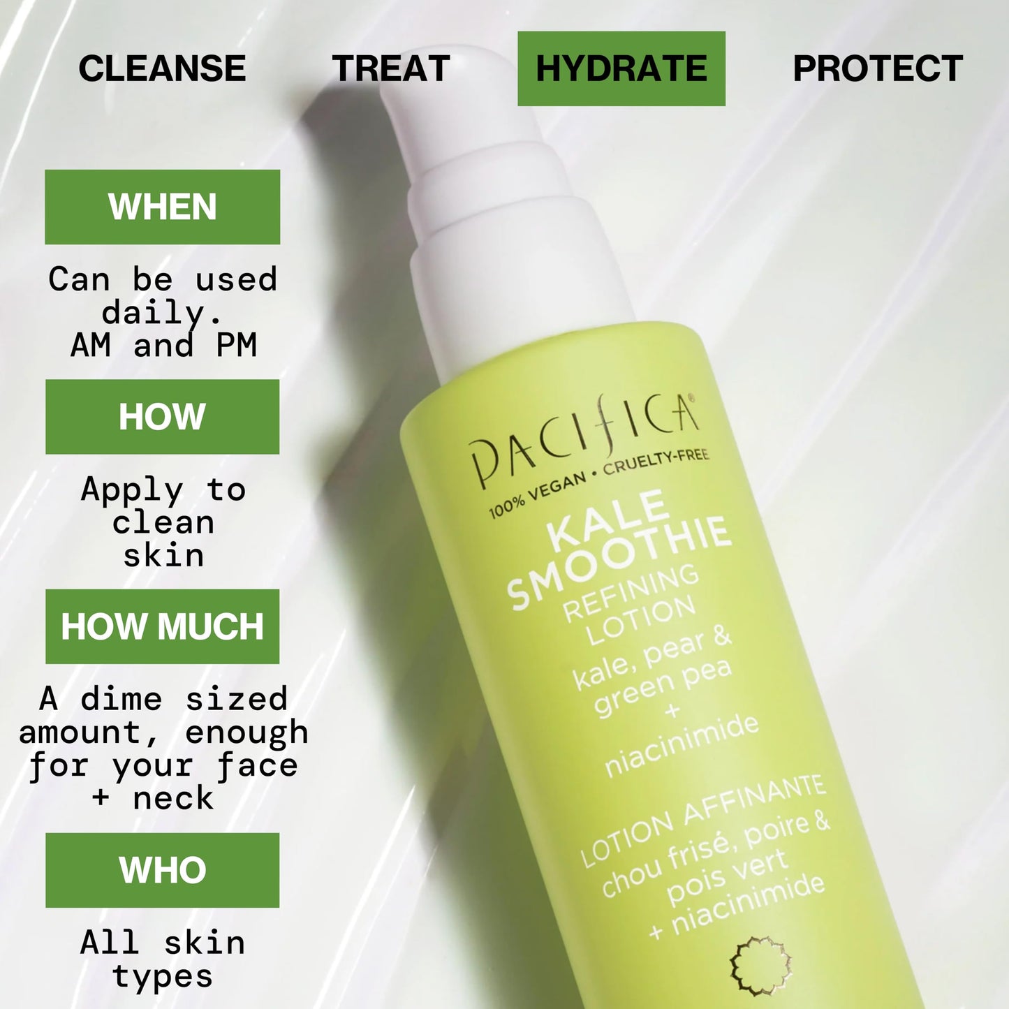 Pacifica Kale Smoothie Face Lotion, Refining Skincare, Face Moisturizer, Niacinamide, Vitamin C and E, Minimize Pores, Face Serum, For All Skin Types Beauty & Personal Care Pacifica
