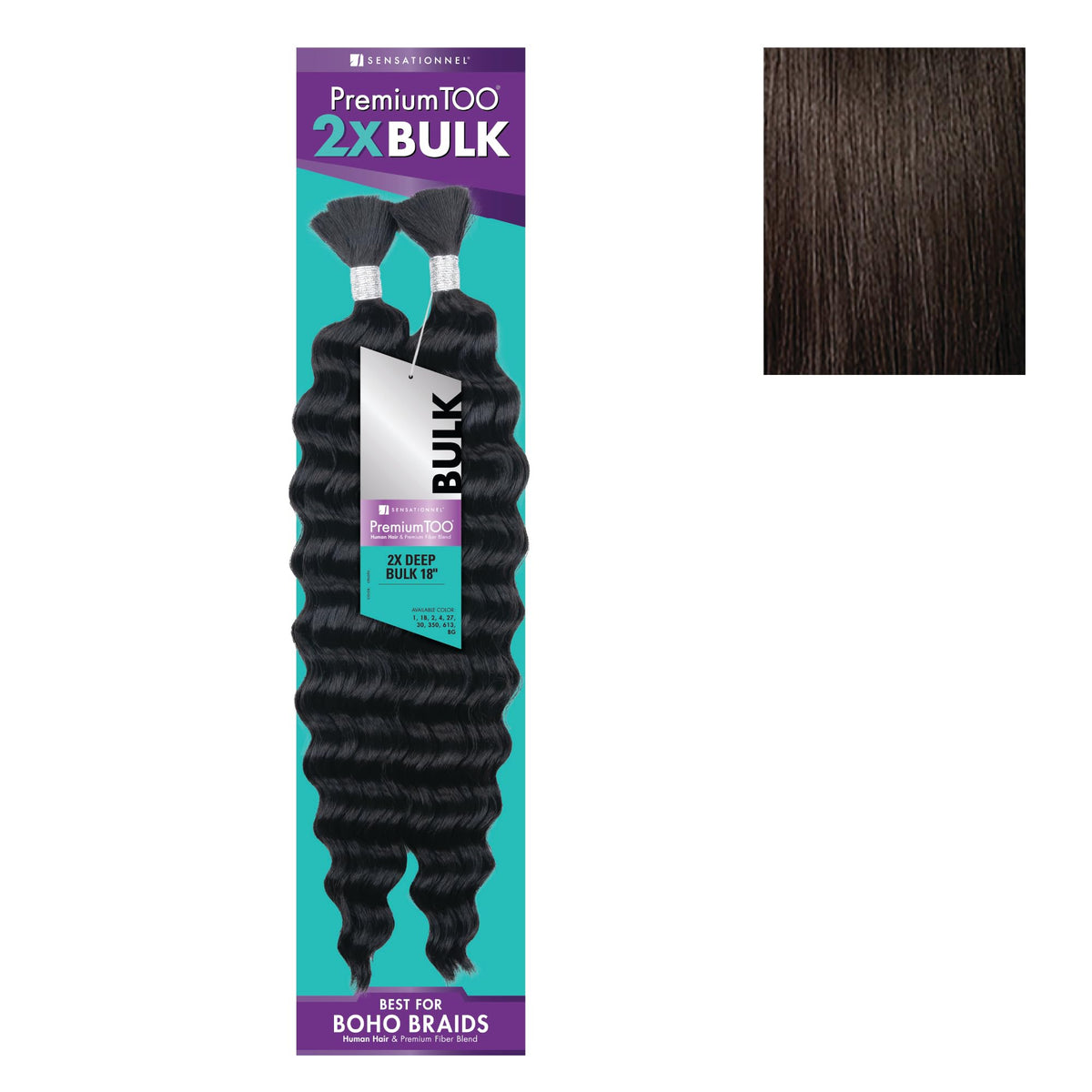 Sensationnel PremiumToo Bulk Weaving-2X Deep,1 pack 18 inch, 2 DARKBROWN