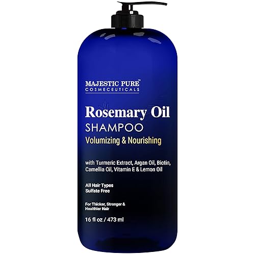 Majestic Pure Rosemary Oil Shampoo for Hair Growth - Volumizing & Nourishing Shampoo - with Vitamin E & Argan Oil - Sulfate Free, for Men & Women - 16 Beauty & Personal Care Majestic Pure