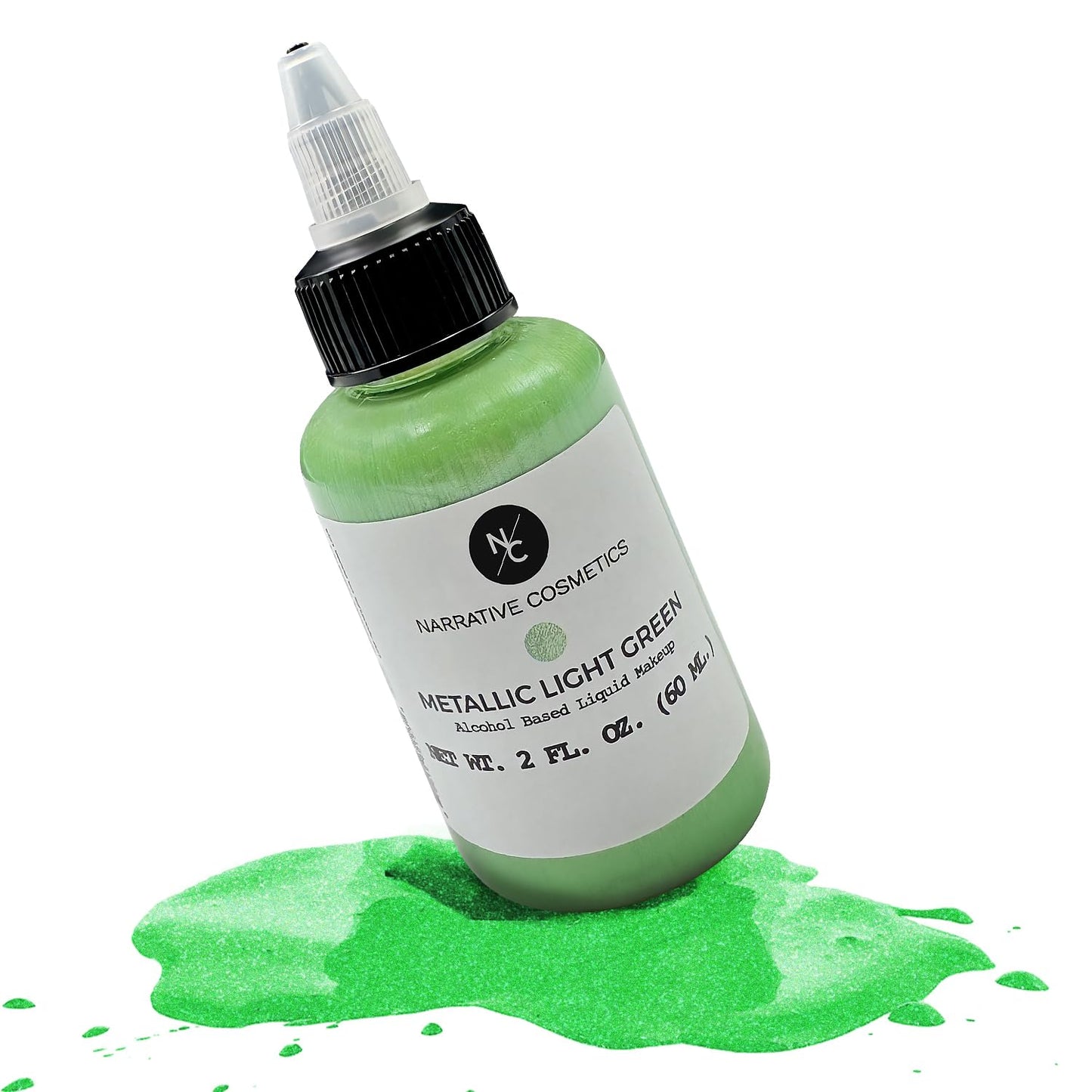 Narrative Cosmetics Metallic Alcohol Airbrush Paints - 2 fl oz, Skin Safe, Quick Dry, Waterproof, Sweatproof, Transferproof Liquid Makeup Beauty & Personal Care Narrative Cosmetics