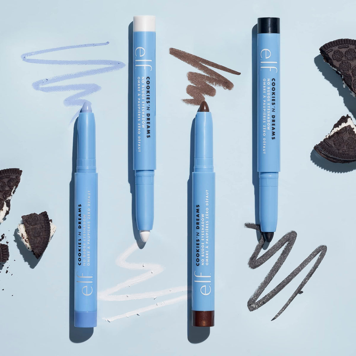 e.l.f. Cookies 'N Dreams No Budge Shadow Stick, Longwear, Smudge-Proof Eyeshadow With Built-In Sharpener, Limited Edition Shade, Midnight Milkshake Beauty & Personal Care e.l.f.