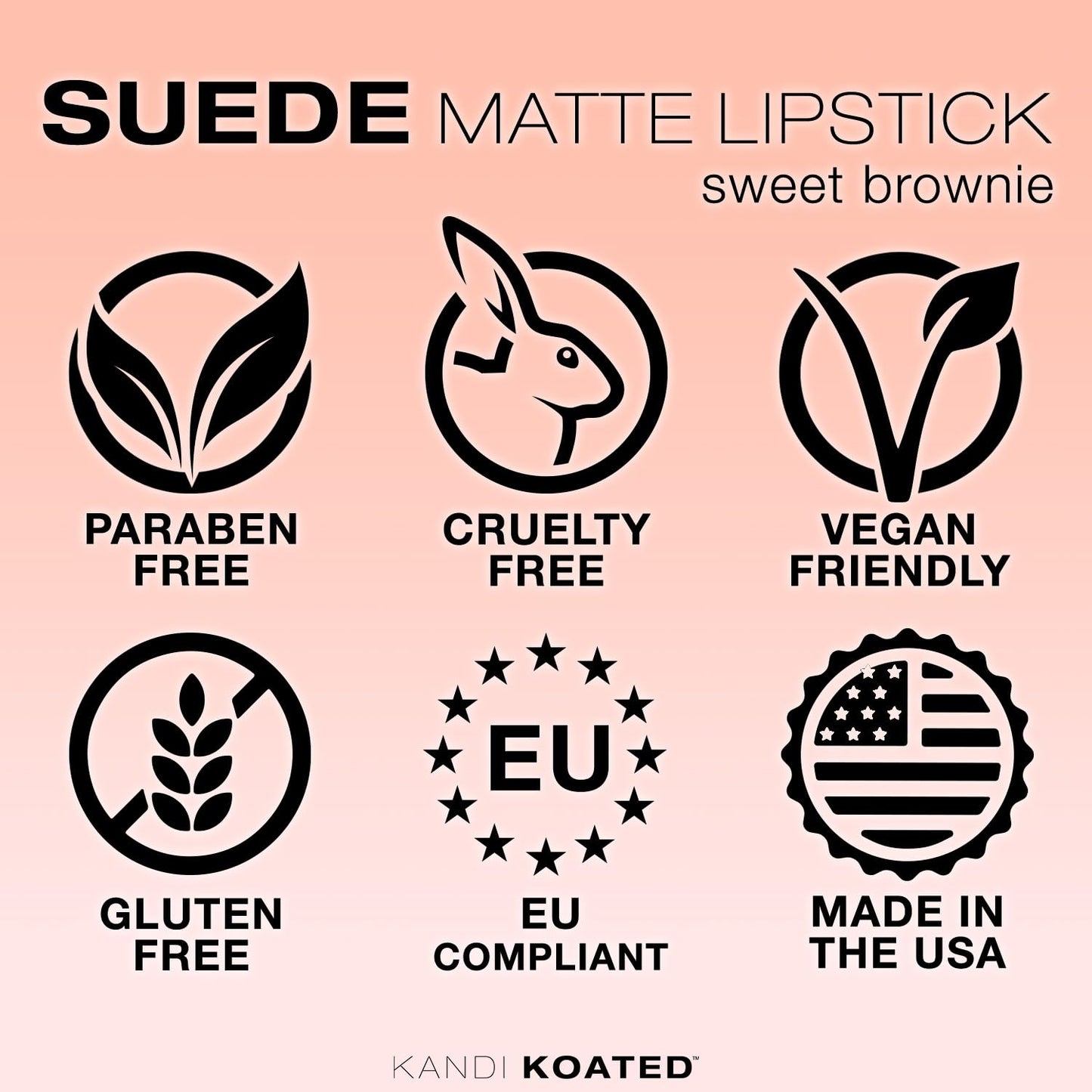 Kandi Koated Suede Matte Lipstick - Sweet Brownie Rich Warm Dark Brown -Highly Pigmented Long-Lasting Matte Lipstick for Women - Creamy Smooth Finish Beauty & Personal Care Kandi