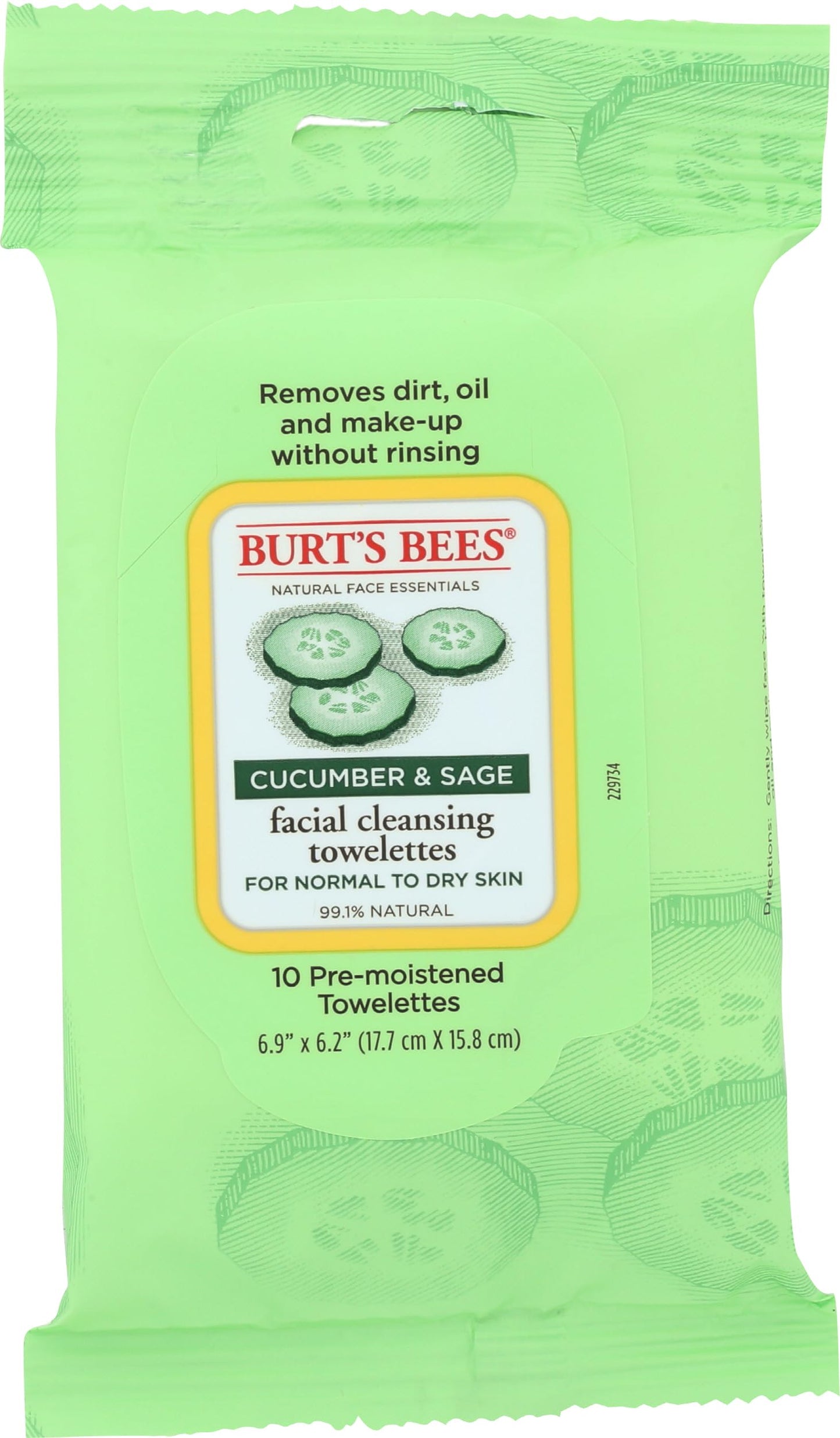 Burt's Bees Facial Cleansing Towelettes, Cucumber & Sage, 10 Count Beauty & Personal Care Burt's Bees