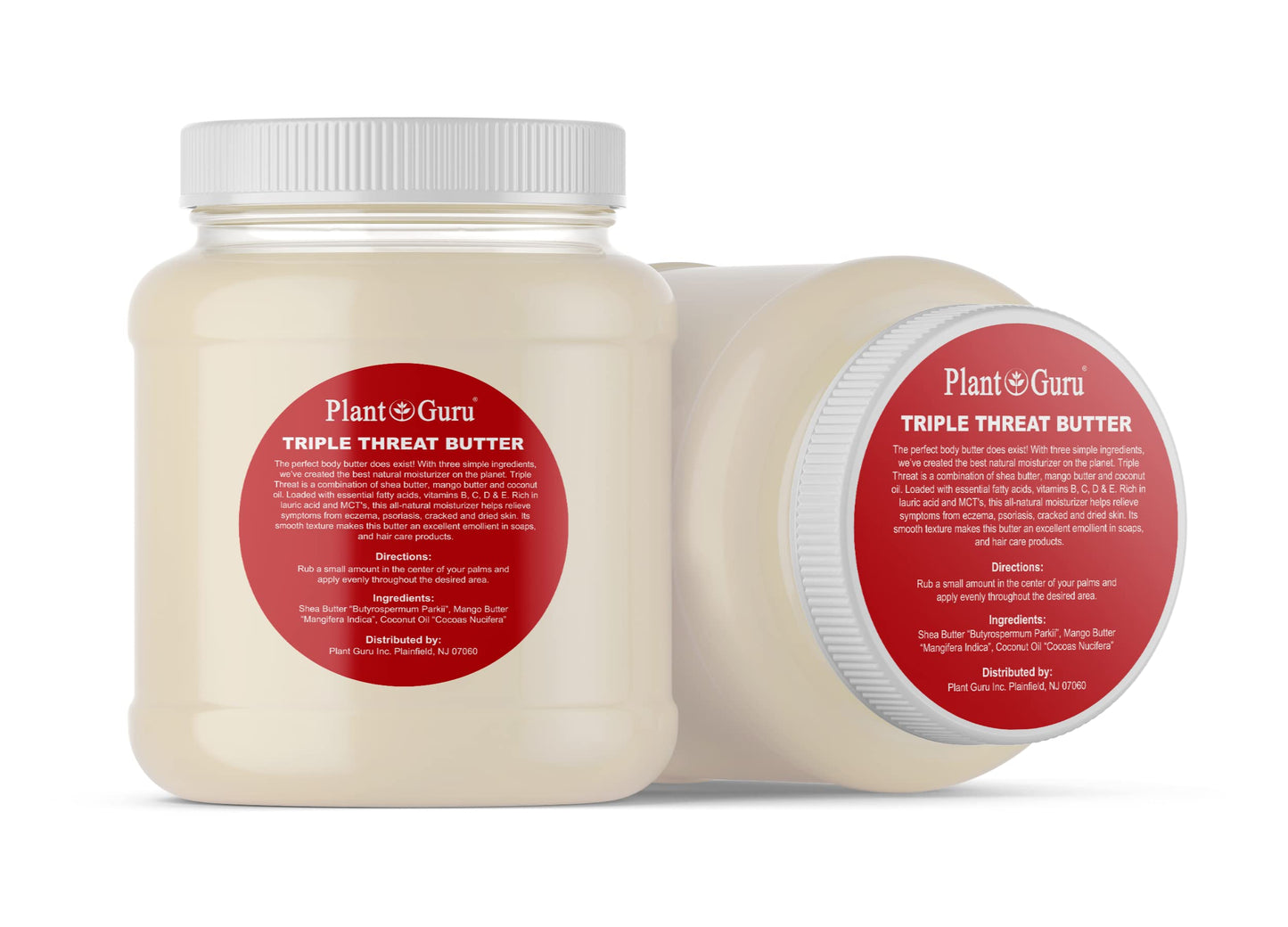 Triple Threat Body Butter 3 lbs – Shea, Mango & Coconut Oils | 100% Natural Raw Moisturizer for Skin, Hair, Lips & Soap Making Beauty & Personal Care Plant Guru