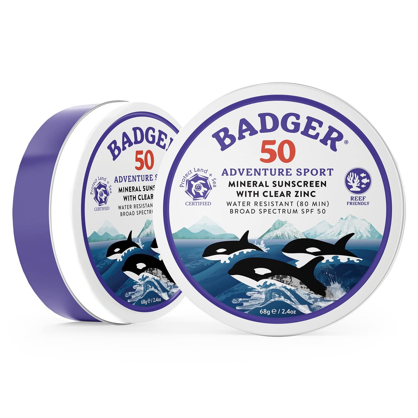 Badger Reef Safe Mineral Sunscreen, SPF 50, 98% Organic with Zinc Oxide, Non Toxic, Water Resistant, Unscented & Hypoallergenic, Broad - Spectrum, Beauty & Personal Care Badger