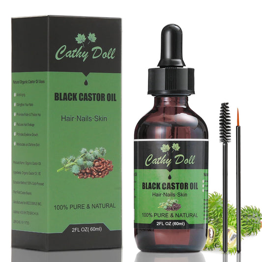 Jamaican Black Castor Oil Organic Cold Pressed Castor Oil For Hair 100% Pure Natural Castor Oil For Eyelashes Eyebrows (2 oz) Beauty & Personal Care Cathy Doll