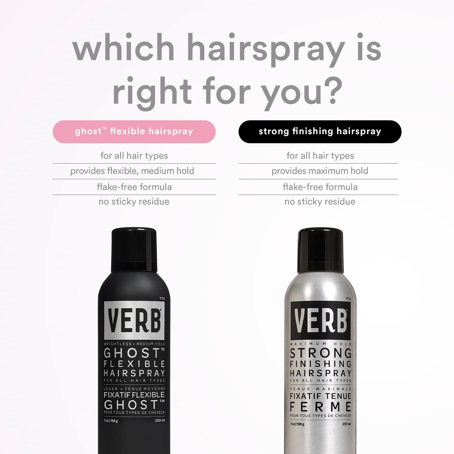 VERB Ghost Flexible Hairspray - Weightless Medium Hold - Infused with Moringa Oil - Anti-Frizz + Promotes Radiant Shine - for All Hair Types, 7 oz Beauty & Personal Care VERB