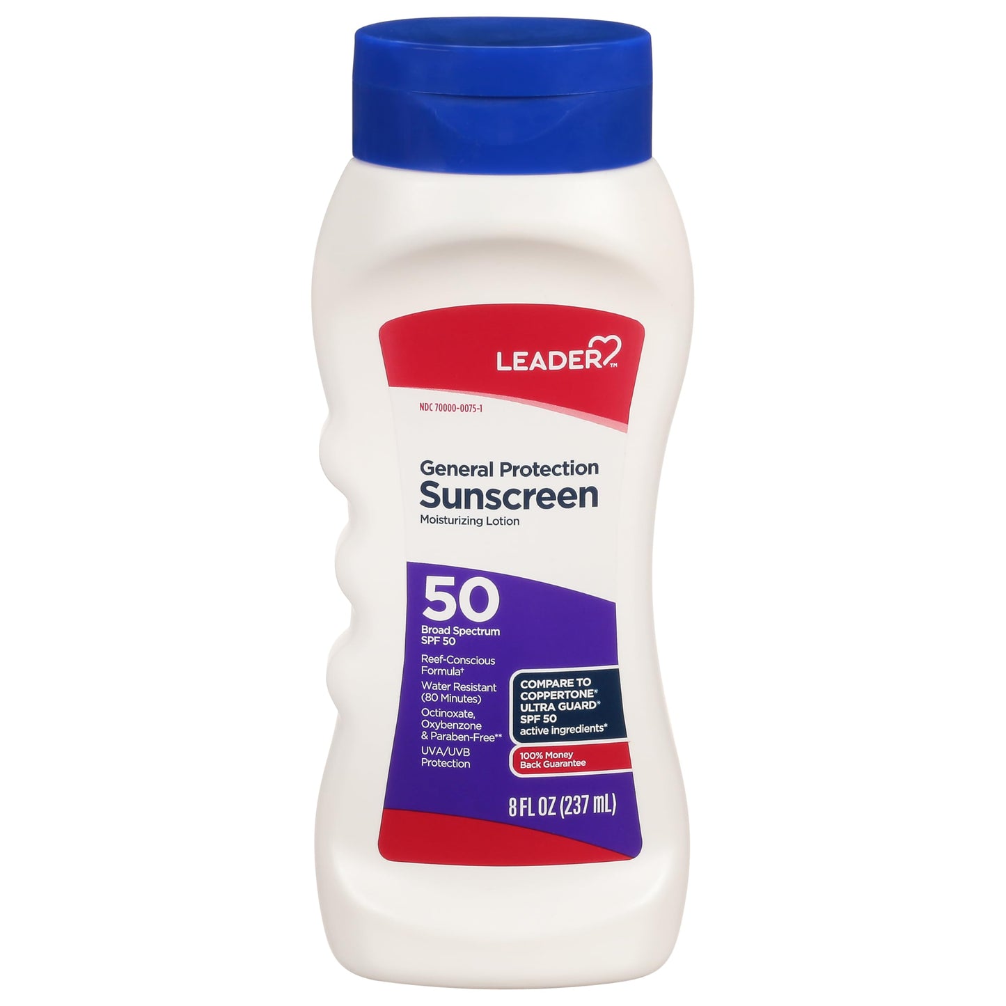 LEADER Sunscreen General Protection Moisturizing Lotion, Broad Spectrum, SPF 50, Water Resistant (80 mins), Reef Friendly Formula, Octinoxate Beauty & Personal Care Leader