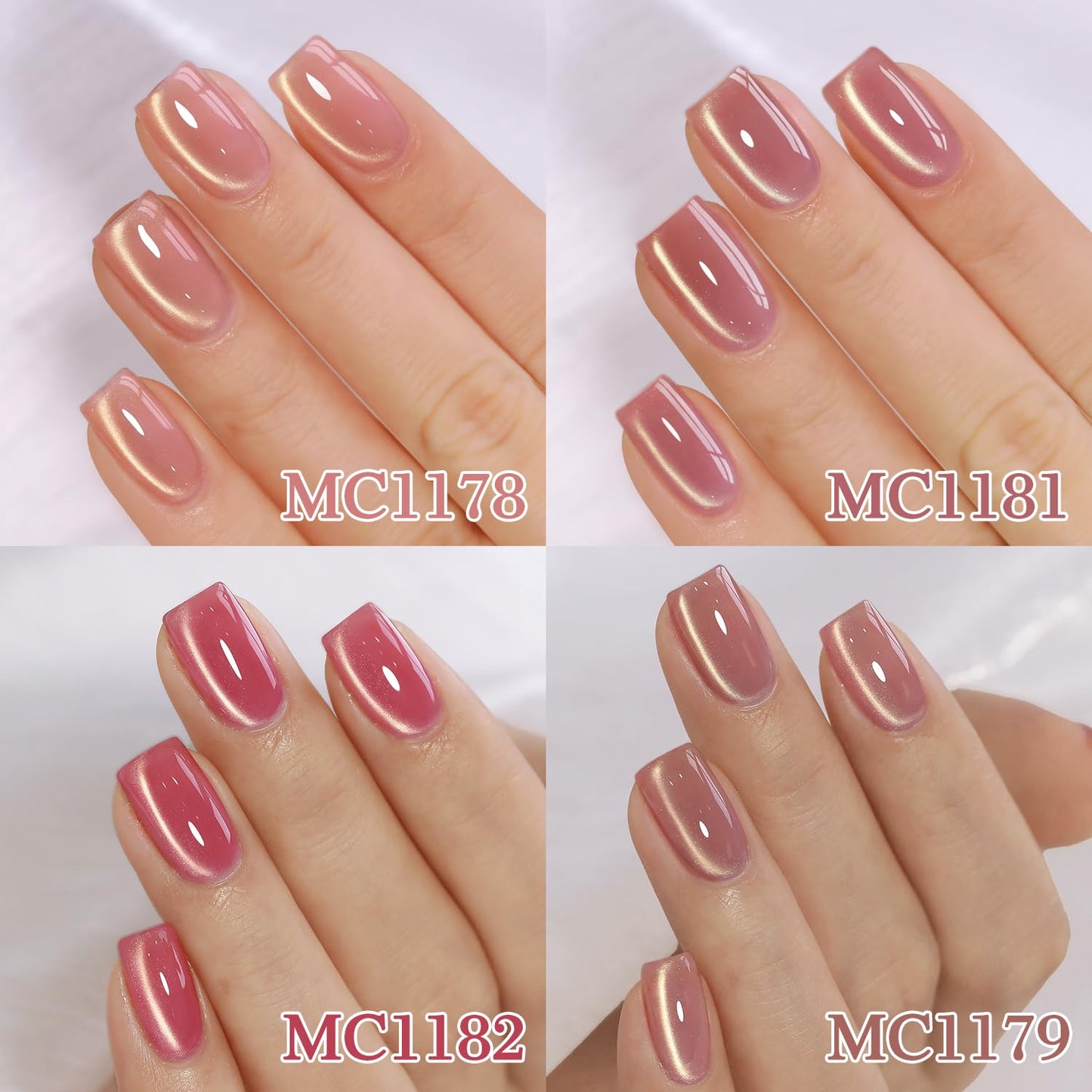 Double Rhythm Cat Eye Gel Nail Polish Set of 6 Same Color Same Bottle 0.5 Oz Shimmer Glitter with Magnet Holographic Reflective Magnetic UV Nail Beauty and Personal Care Double Rhythm