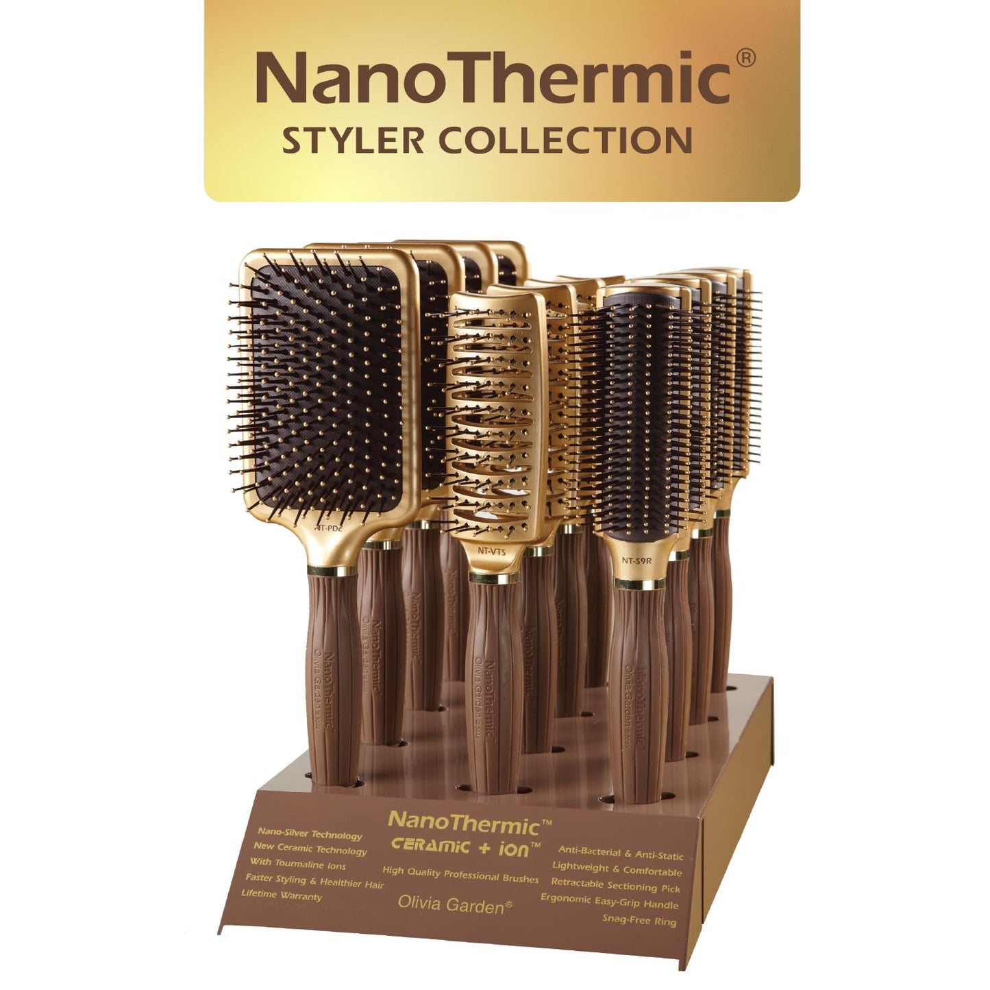 Olivia Garden NanoThermic Ceramic + Ion Styler Hair Brush NT-VTS (Vent) Beauty & Personal Care Olivia Garden