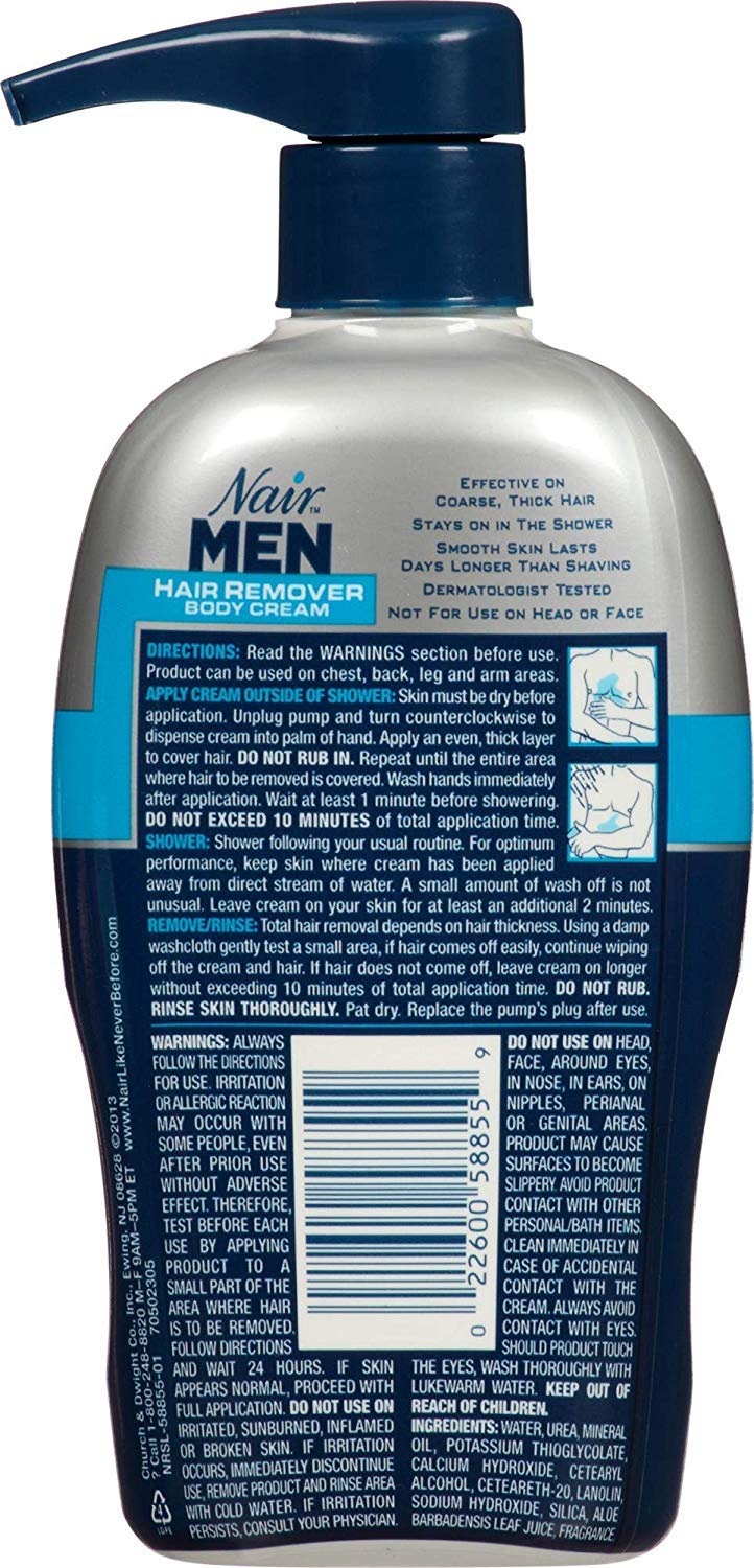 Nair Men's Hair Removal Cream, Body Hair Remover for Men, 13 Oz Bottle Beauty & Personal Care Nair