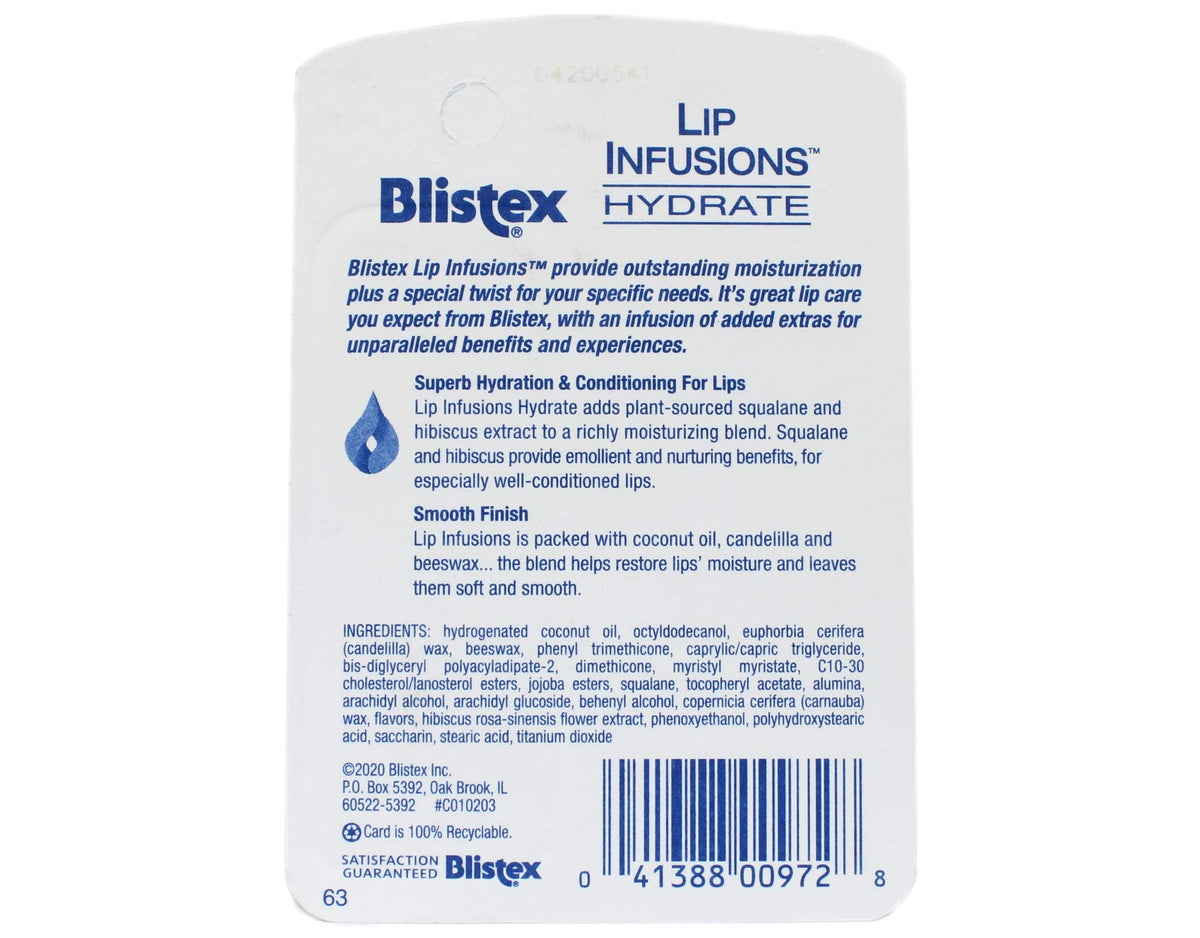 Blistex Lip Infusions Hydrate Lip Moisturizer 0.13 Ounce (3 Pack) Beauty & Personal Care Blistex