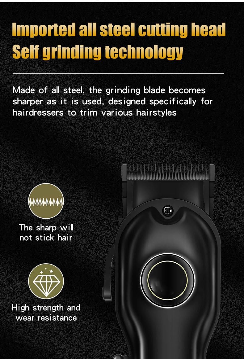 Professional Hair Clippers for Men Household, Cordless Barber for Cutting & Grooming. Rechargeable Trimmer Kit with LED Digital Display, 4 Limit Combs Beauty and Personal Care QDKVTNDJZ