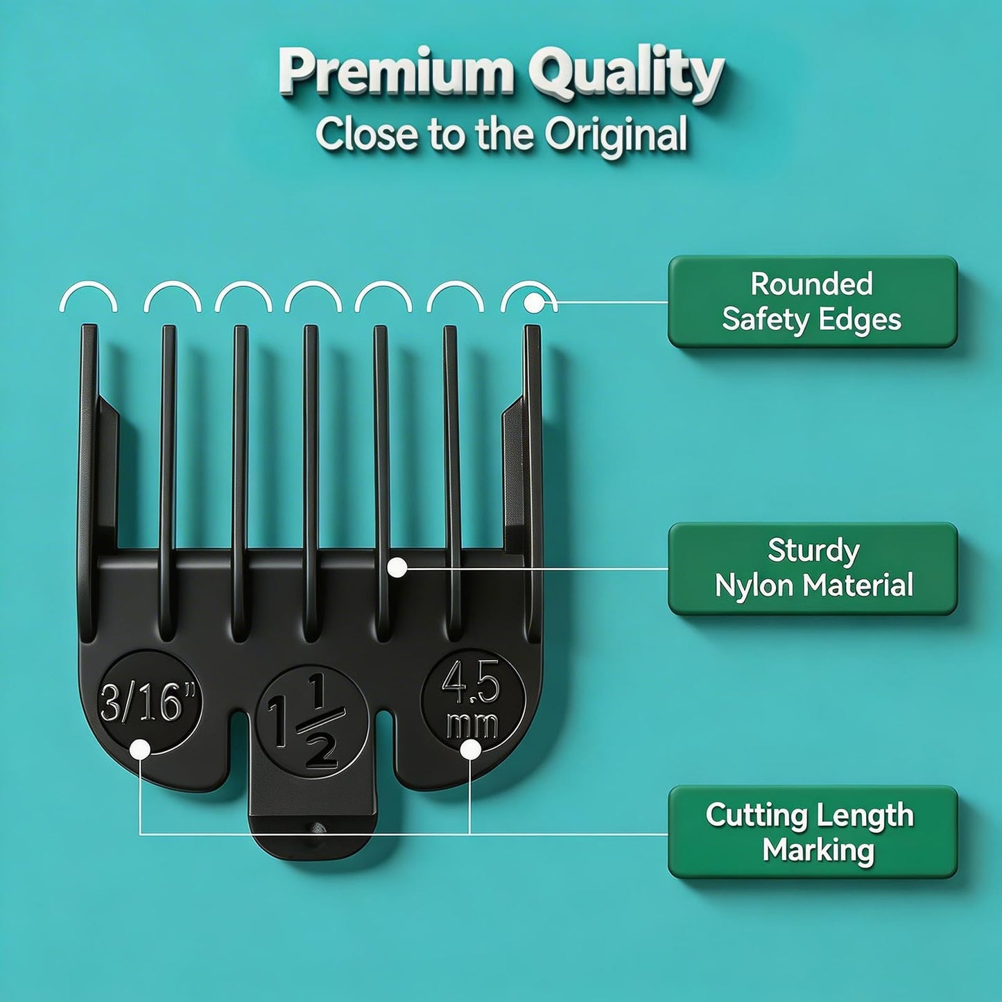 Clipper Guards Set Compatible with Most Wahl Clippers, Clipper Guides Replacement - 1/16" to 1/2", 6 Piece Set, Black Color Beauty and Personal Care LAVEST