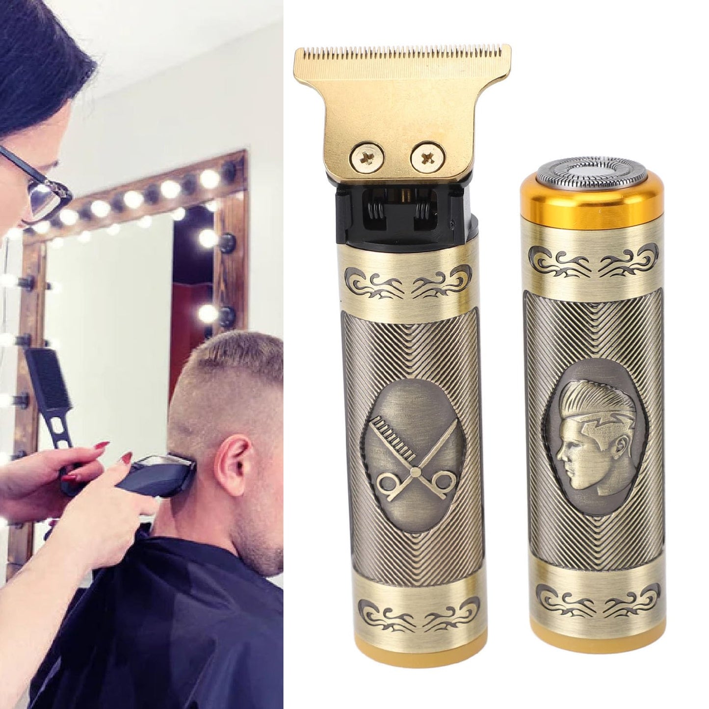 Hair Clipper, Beard Trimmer, Haircut Detail Trimmer Kit for Men with Interchangeable Heads, Acute Angle Incisive, Adjustable Comb Lengths, ABS Beauty and Personal Care Yinhing