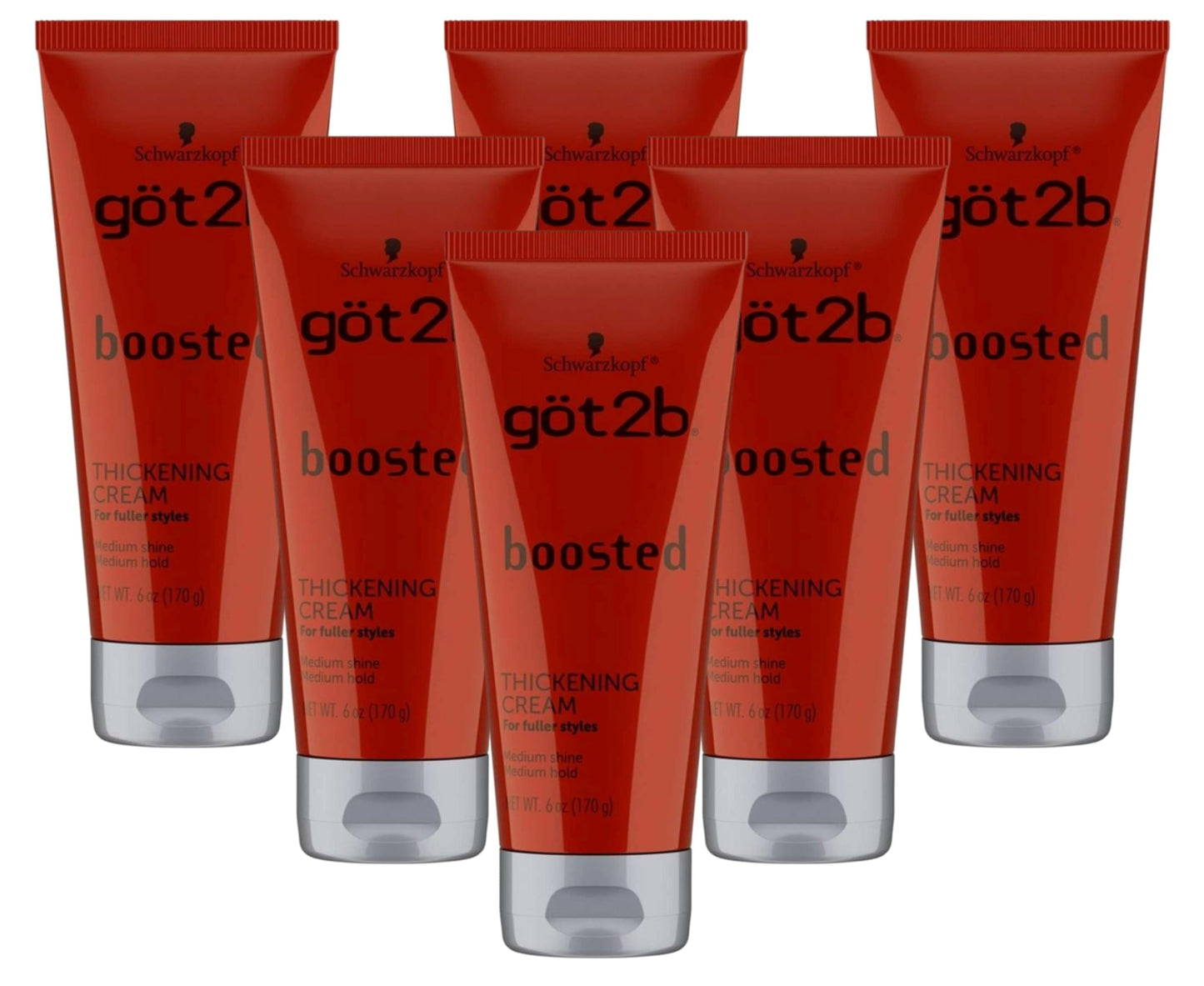 Got 2B Boosted Hair Thickening Cream for Fuller Styles, Medium Shine, Medium Hold, 6 Ounce - 6 Pack Beauty & Personal Care Got2B