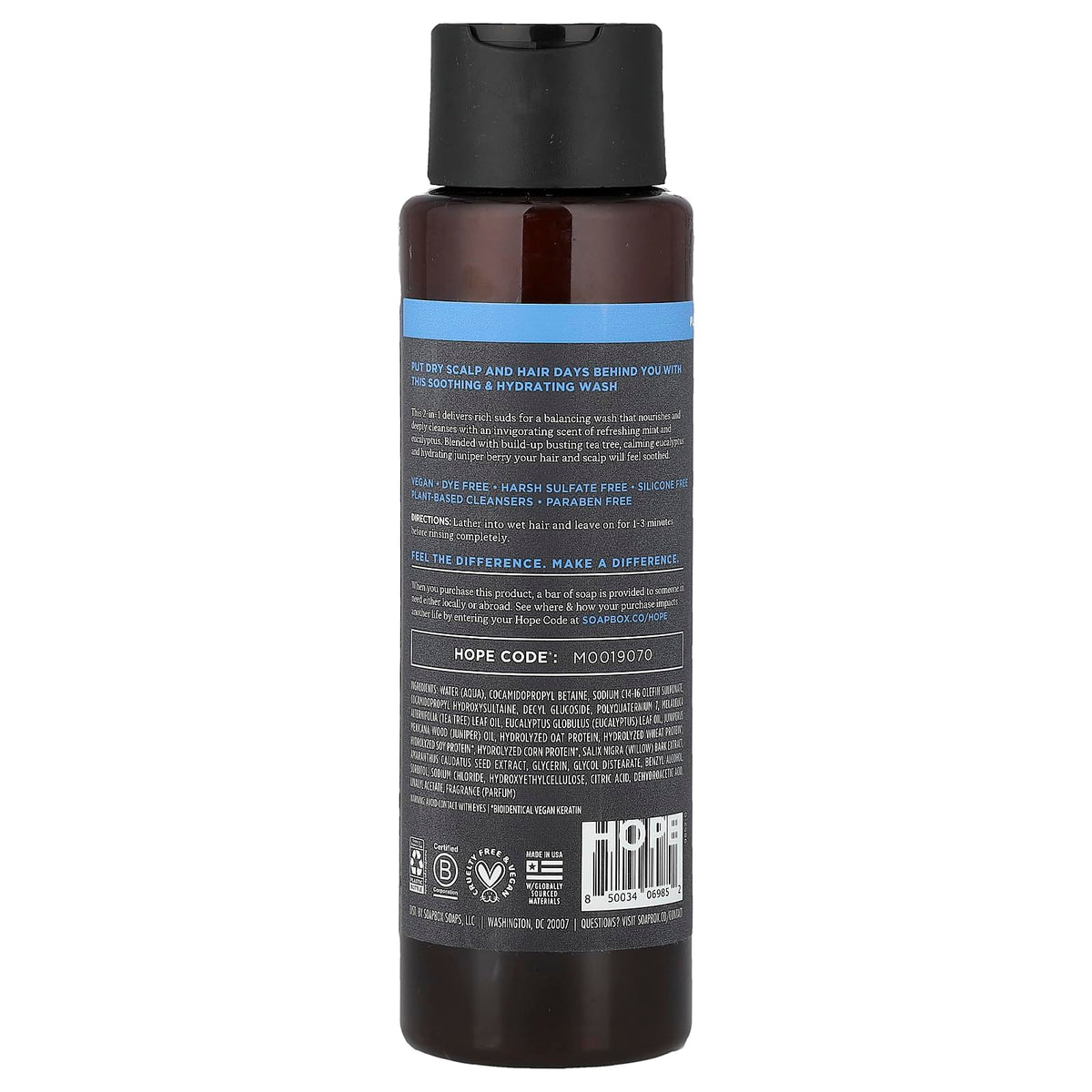 Soapbox Scalp Care, 2-In-1 Shampoo + Conditioner, Tea Tree & Eucalyptus, 16 fl oz (473 ml)