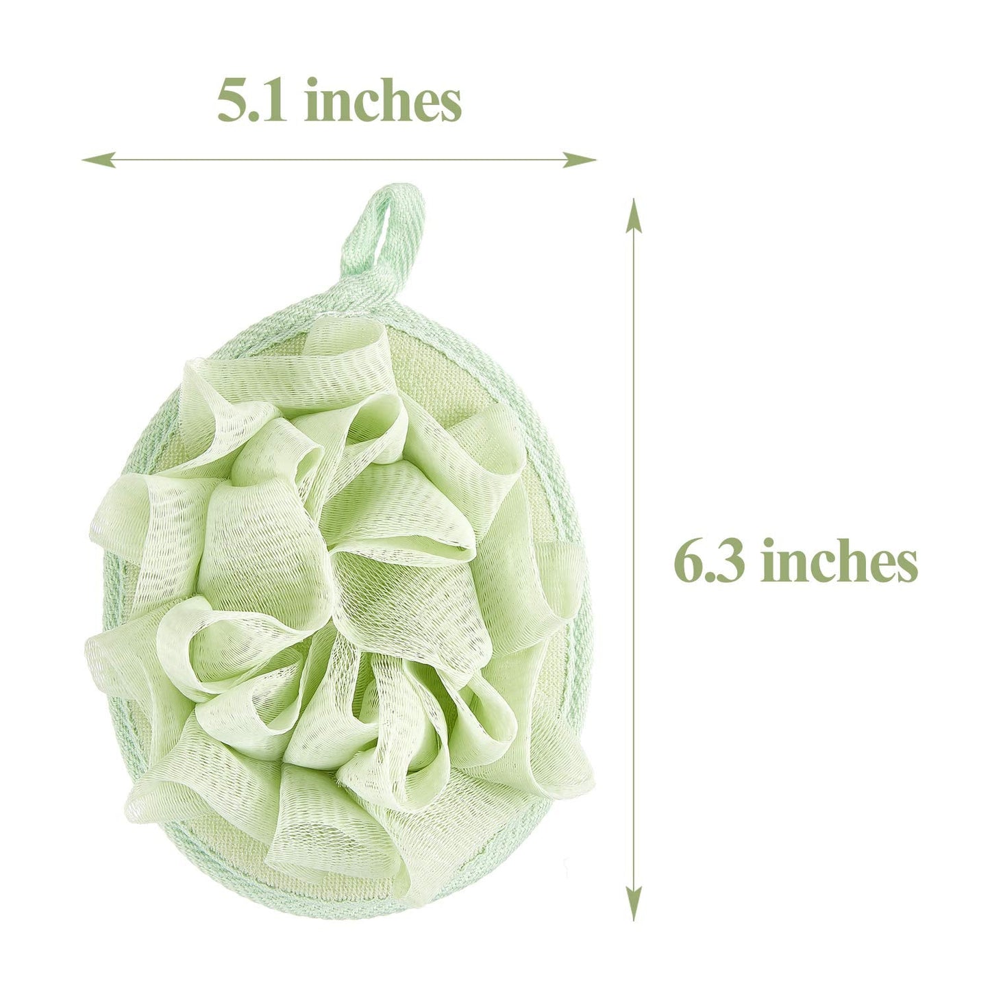 Boao 6 Pcs Bath Shower Pouf Sponge Mesh Pouf Shower Ball Exfoliating Body Sponge Pad Scrubber Glove with Flower Bath Ball (Beige,Green,Purple) Beauty & Personal Care Boao