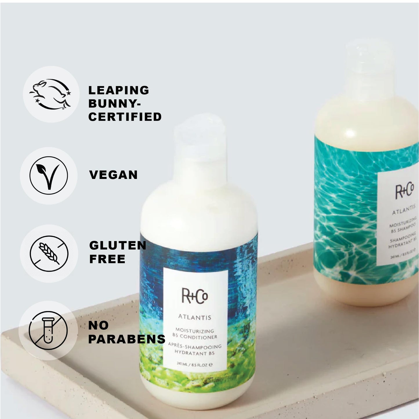 R+Co Atlantis B5 Shampoo + Conditioner Travel Set | Deep Hydration & Repair for Dry Hair | Vegan + Cruelty Free | 2oz (Pack of 2) Beauty & Personal Care R+Co