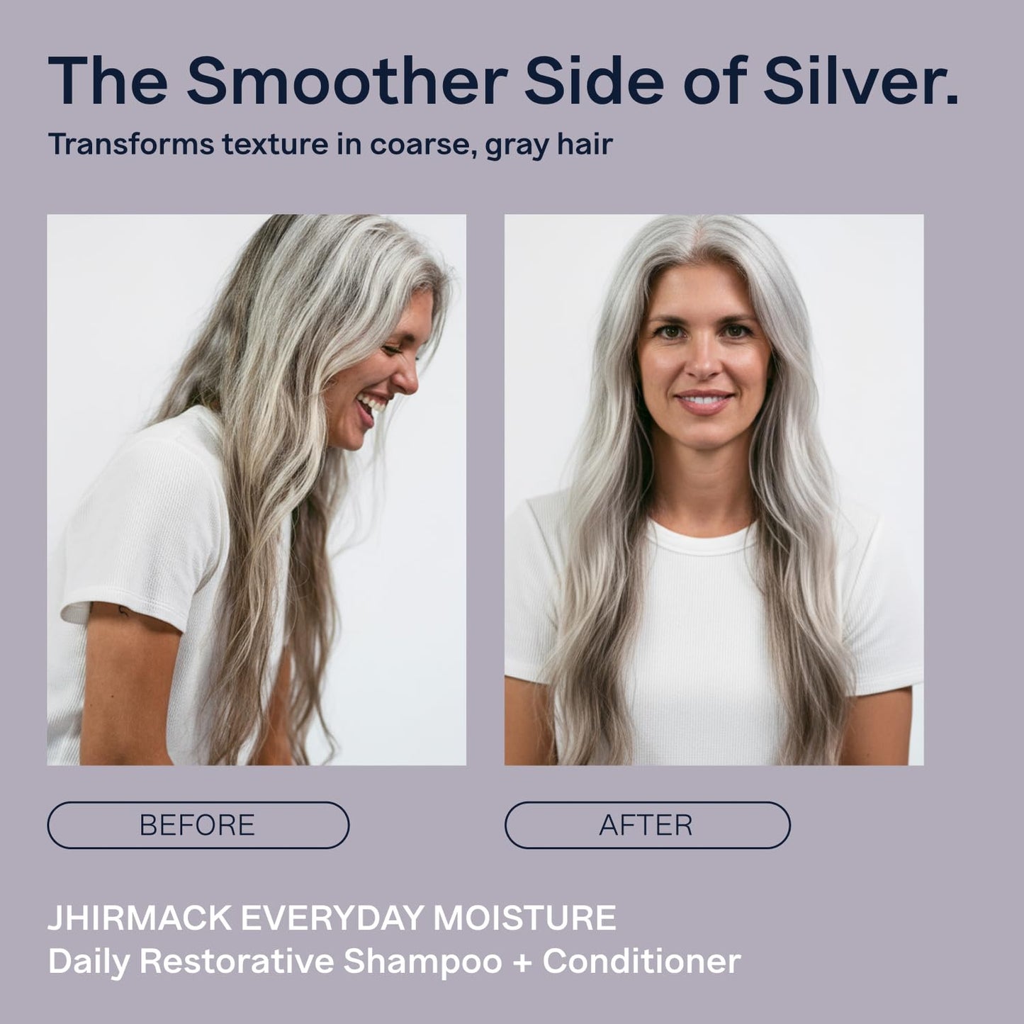 Jhirmack Silver Everyday Moisture Daily Restorative Shampoo and Conditioner Set | For all types of Silver, Grey, and White Hair | 12 fl oz each Beauty & Personal Care jhirmack