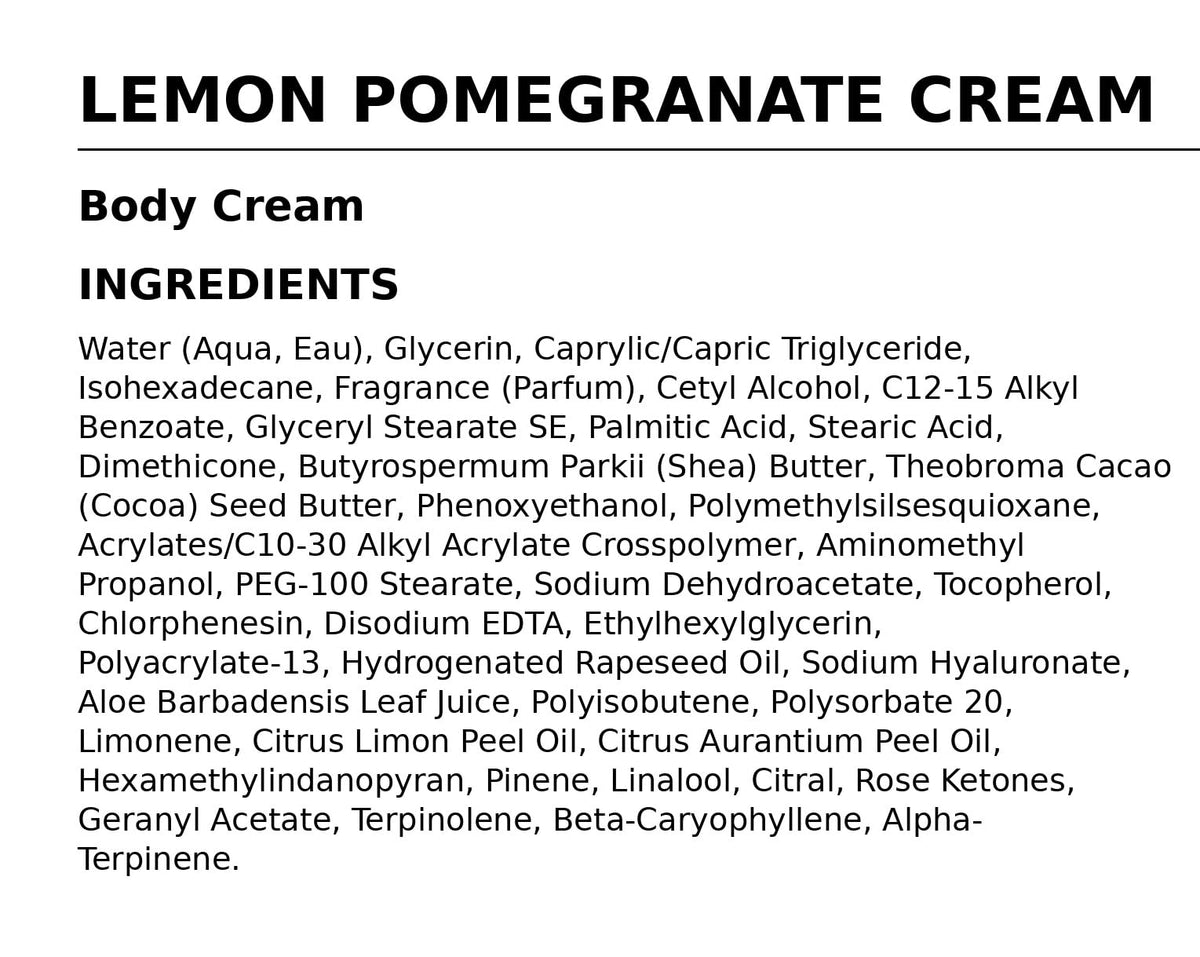 Bath & Body Works Lemon Pomegranate Cream Body Cream 8 oz - 2 Pack