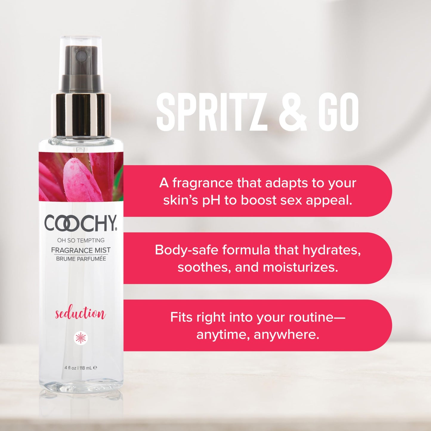 Coochy Fragrance Mist Body Spray - No Alcohol, Paraben-Free, Organic - Gentle, Refreshing Boost of Scent in Skin & Hair - Infused w/Honkeysuckle Beauty & Personal Care Coochy