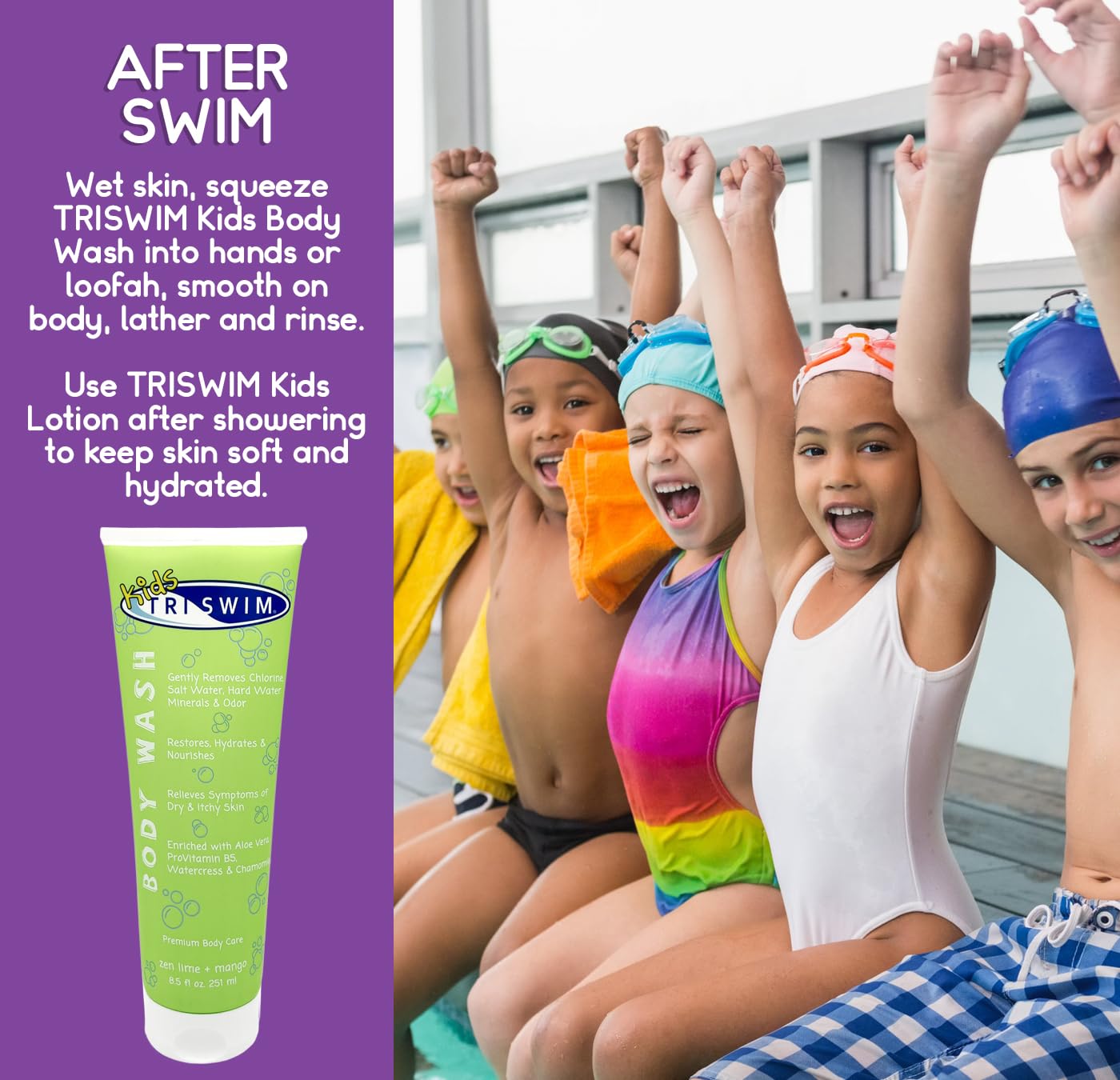 Triswim Kids Scented Body Wash After Swimmer Skincare, Chlorine Removal, Soothes and Moisturizes Skin, Relieves Symptoms Eczema & Dry Skin Beauty & Personal Care TRISWIM