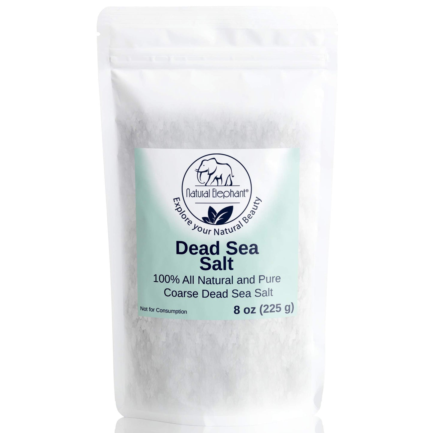Natural Elephant Dead Sea Bath Salt Travel and Trial Sizes - 100% Natural and Pure - Fine and Coarse Grain - Ideal for Baths and Soaks (8 oz Travel Beauty and Personal Care Natural Elephant