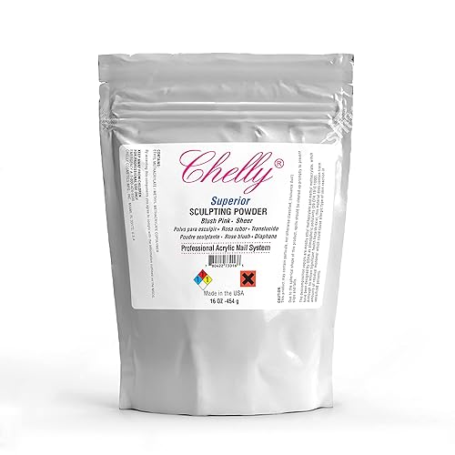 Chelly Superior Sculpting Powder Professional Acrylic Nail System Clear Blush Pink Medium Pink 16 oz 454 g (Blush Pink) Beauty & Personal Care YSSER