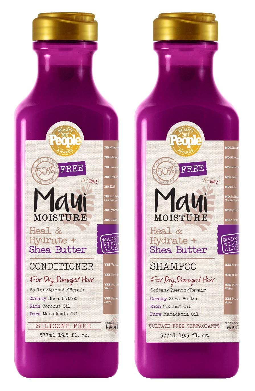 Maui Moisture Heal & Hydrate Shea Butter Shampoo & Conditioner Set 19.5 Ounce Beauty & Personal Care Maui Moisture