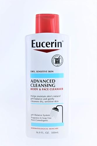 Eucerin Advanced Cleansing Body & Face Cleanser - Fragrance & Soap Free for Dry, Sensitive Skin - 16.9 fl. oz Bottle (Pack of 2) Beauty & Personal Care Eucerin