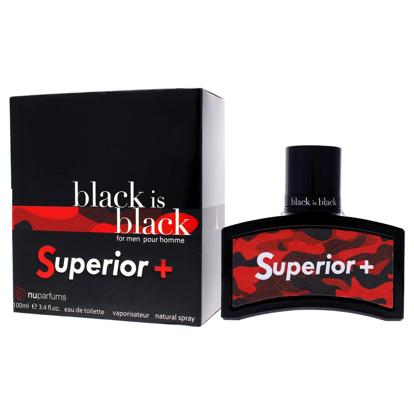 NU Parfums Black Is Black Superior Plus for Men Eau de Toilette Spray, 3.4 Ounce Beauty & Personal Care Nuparfums