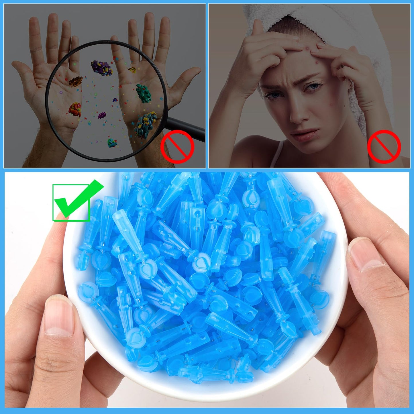 Lancets for Facial Extraction, 100Pcs Disposable Acne Needle Effective Blemish and Blackhead Removal Tools for Clear Skin Beauty and Personal Care HFYHWT