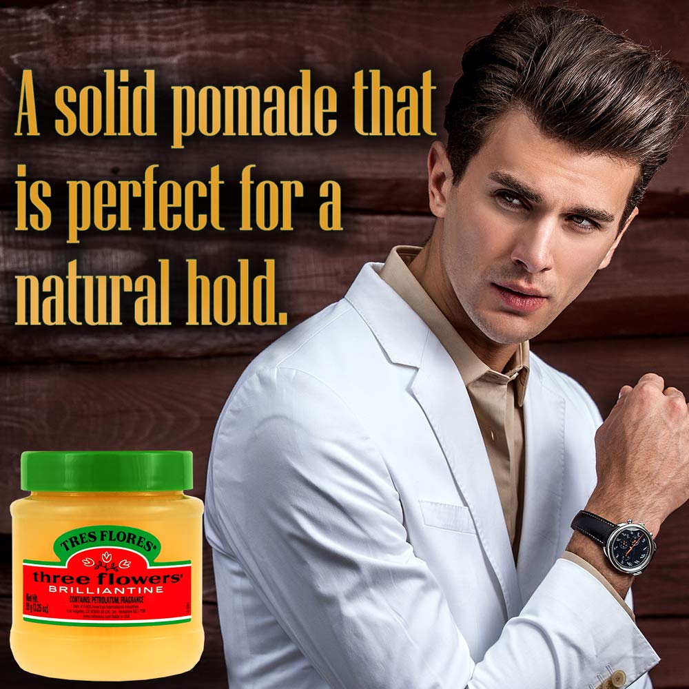Three Flowers Solid Brilliantine Pomade, Men Hair Styling, 2 pack Beauty & Personal Care Three Flowers