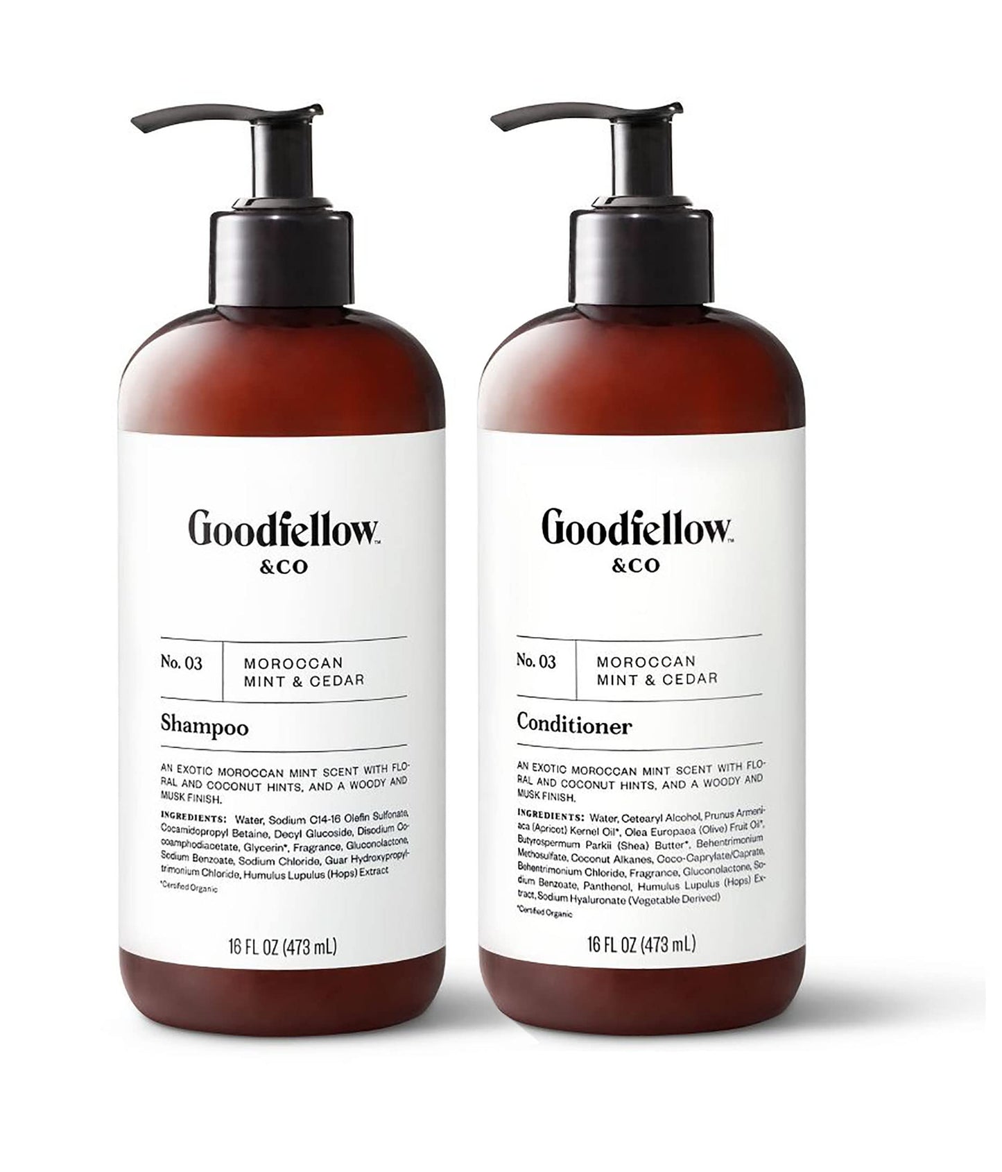 Goodfellow & Co - No. 03 Moroccan Mint & Cedar Shampoo & Conditioner 16 fl oz ea - Set of 2 Beauty & Personal Care Goodfellow