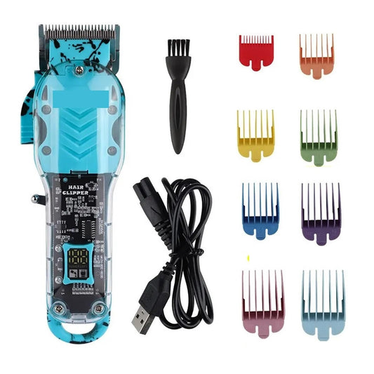 Razors Hair Clippers Professional Transparent Electric Hair Trimmers for Men Adults Kids Cordless Rechargeable Hair Cutter Machine USB(Blue) Beauty and Personal Care EWKYLSEM