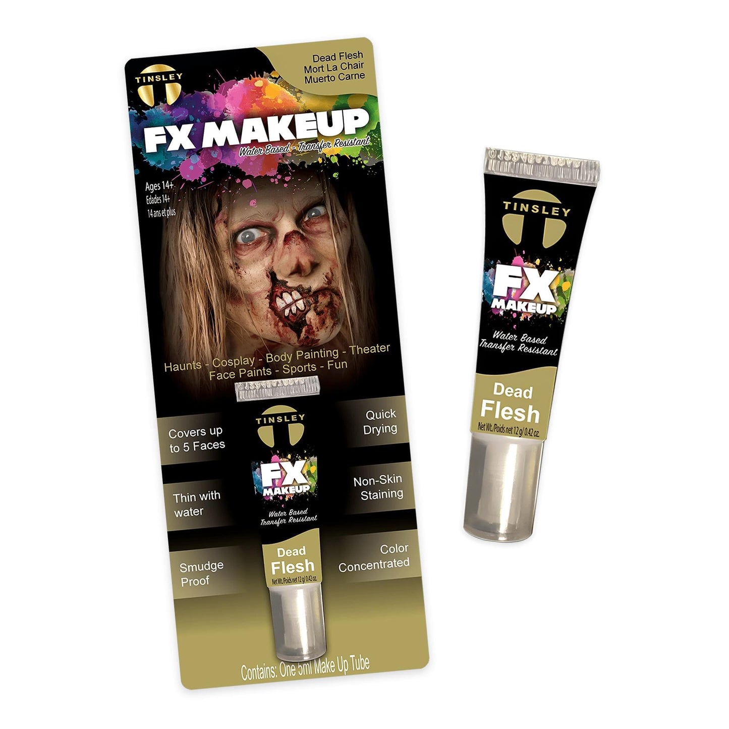 Tinsley Transfers FX Makeup - Face and Body Paint - Water-Based Cream - 7g / 0.24 oz Tube (Dead Flesh) Beauty & Personal Care Tinsley Transfers
