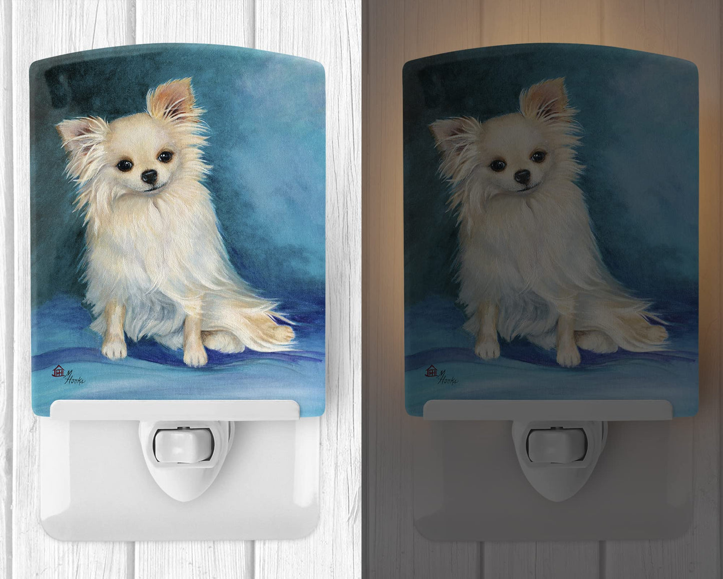Caroline's Treasures MH1040CNL Jazz Chihuahua Long Hair Ceramic Night Light Compact, UL-Certified, Ideal for Bedroom, Bathroom, Nursery, Hallway Beauty & Personal Care Caroline's Treasures