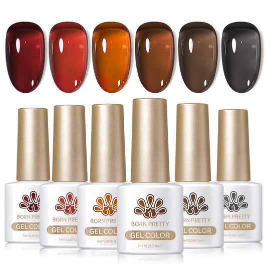Born Pretty Jelly Gel Nail Polish Set,Sheer Nude Pink Natural Color Ice Transparent Tranlusent Gel Polish Kit for Salon Manicure and Nail Art DIY at Beauty and Personal Care Born Pretty Default Title