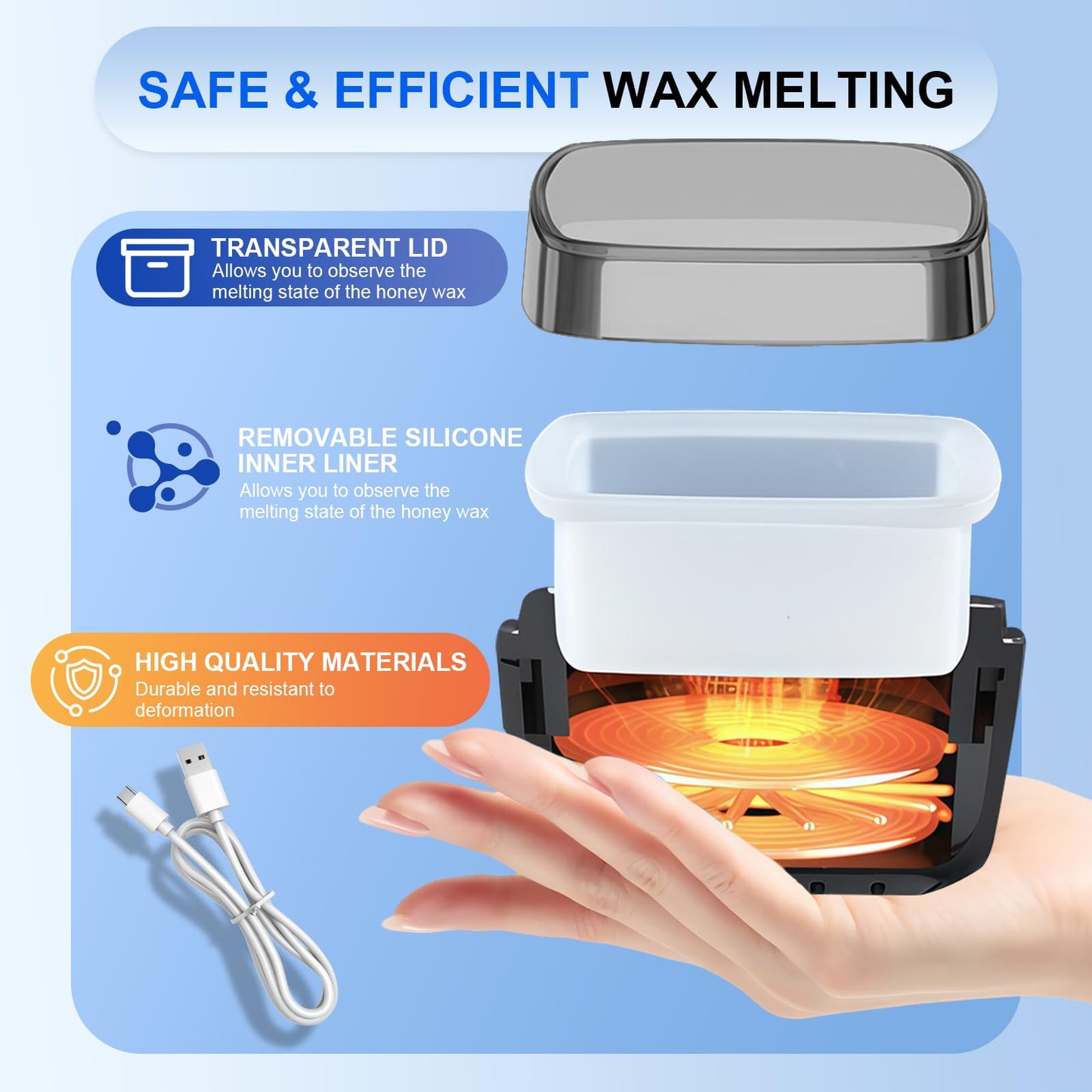 Nose Wax Kit, Waxing Kit for Women and Men Nose Eyebrow Ear Hair Removal, Melt Warmer Waxing Kit with 100g Wax Beads, 10 Applicators, 30 Nose Hair Beauty and Personal Care Wokyo