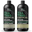 Tea Tree Oil Shampoo and Conditioner Set with Castor Oil, DHT Blockers, Itchy Scalp Relief, Supports Fuller Hair, Cleanses Dandruff & Buildup, For Men Beauty & Personal Care VANIDOX