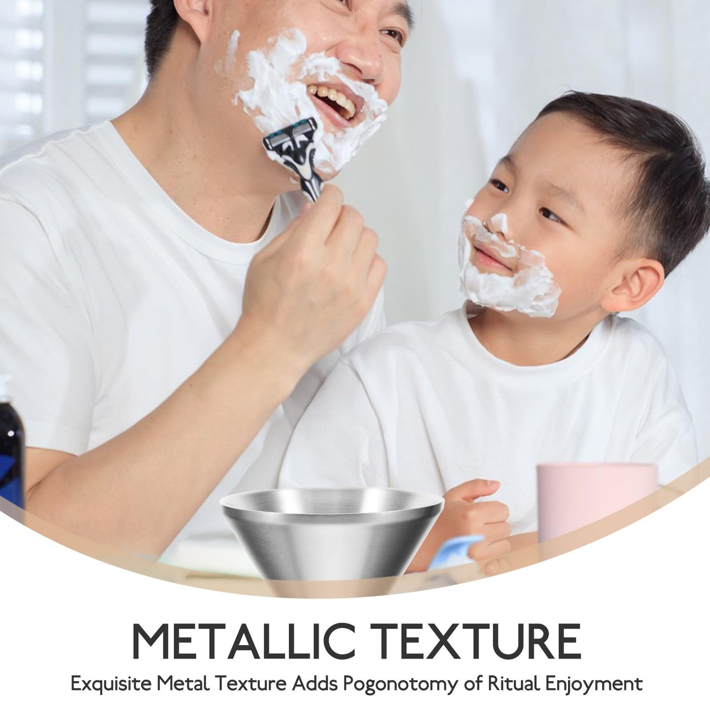 Alipis Reusable Shaving Bowl for Men 12X5.7Cm Stainless Steel Shave Soap Bowl Sturdy Metal Shaving Tool and Lathering at Home Beauty and Personal Care Alipis