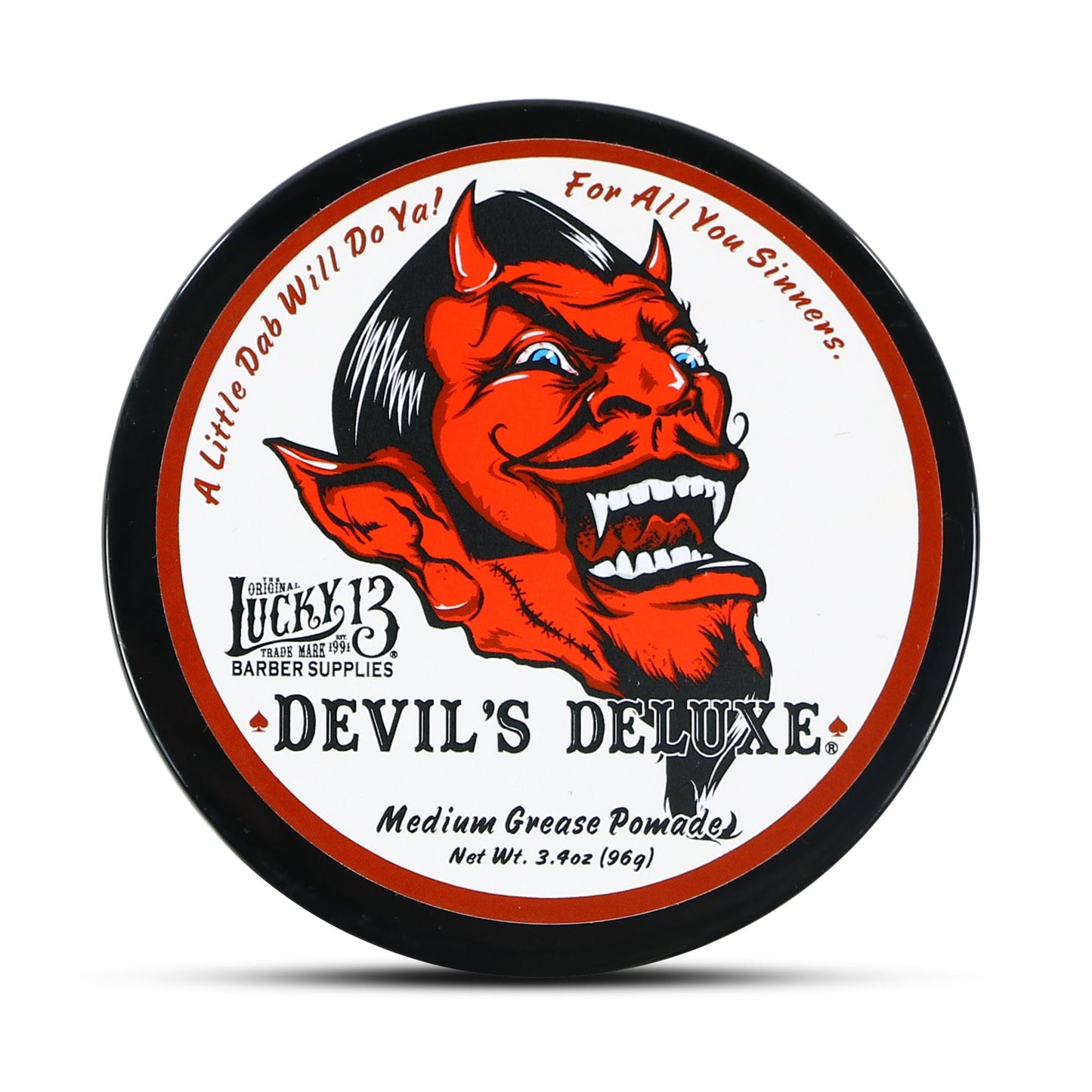 Lucky 13 Devil's Deluxe Grease Pomade 3.4oz | Oil Based | Medium Hold and Shine Beauty & Personal Care Lucky 13