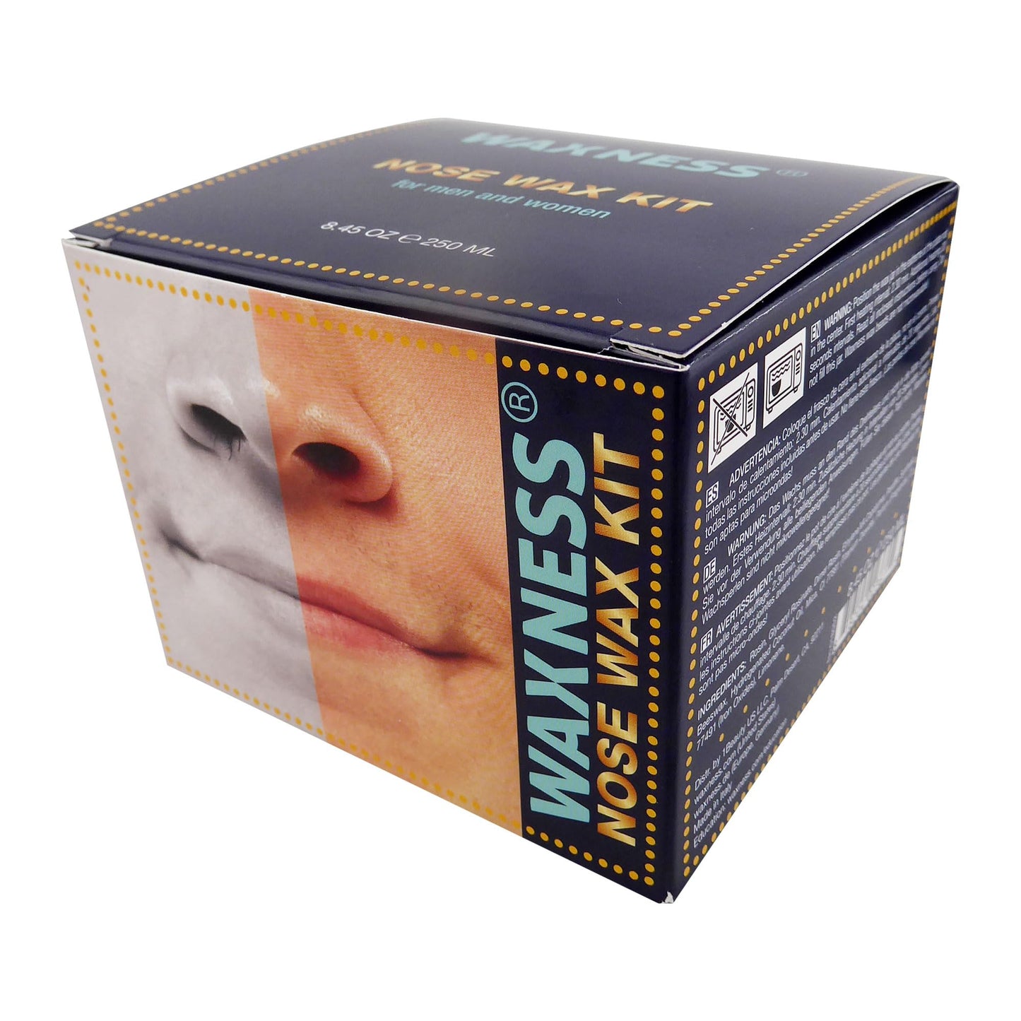 Waxness Microwave Nose & Face Hair Removal Wax Kit 8.45 oz (240 g) - Nose, Ear & Facial Wax with Applicators, Easy At-Home Hair Removal - Made in Beauty and Personal Care Waxness