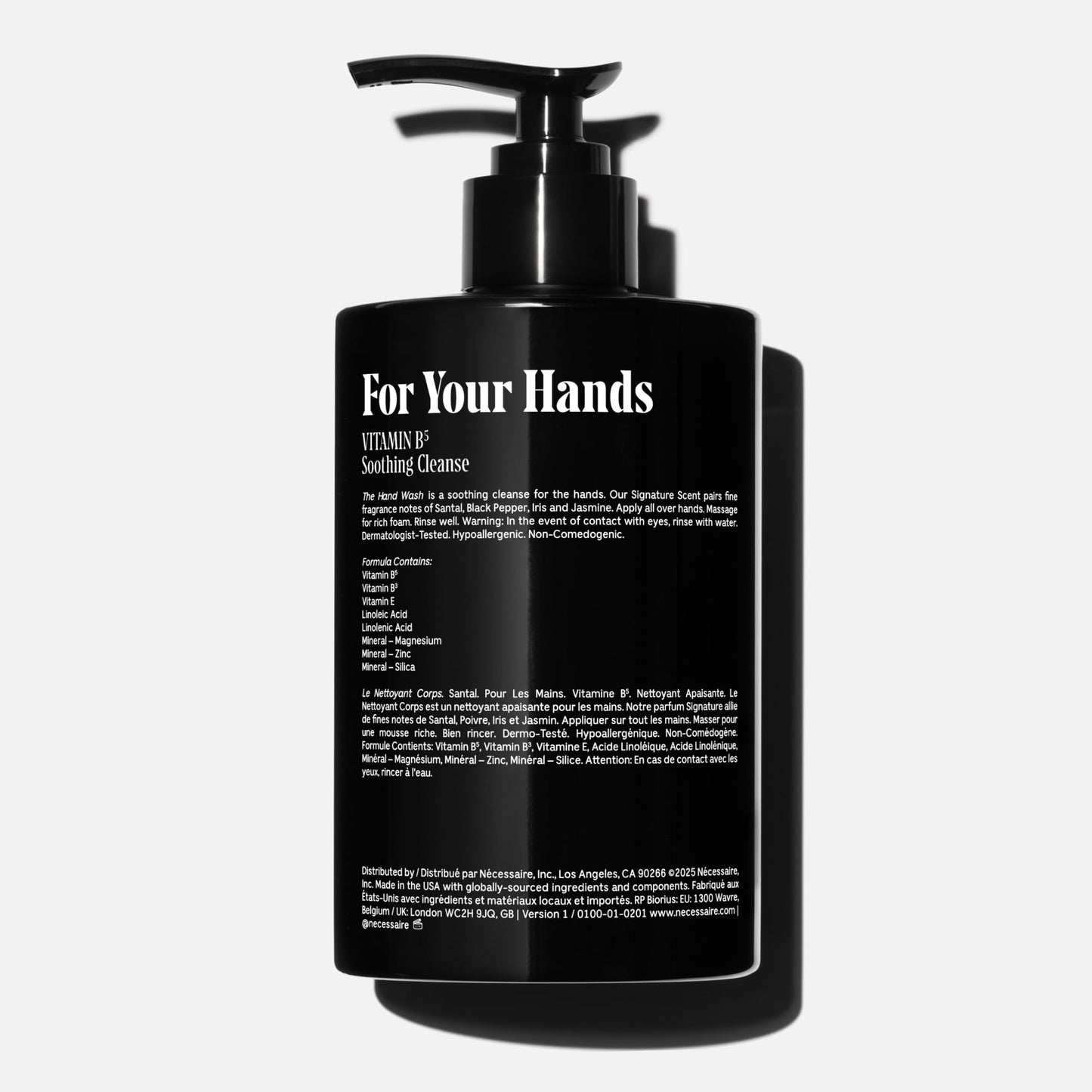 Nécessaire The Hand Wash Santal | Non Toxic Hand Soap with Vitamins, Minerals + Omega 6/9 | Warm + Woodsy Sandalwood Scent | Daily Nourishing Liquid Beauty & Personal Care Nécessaire