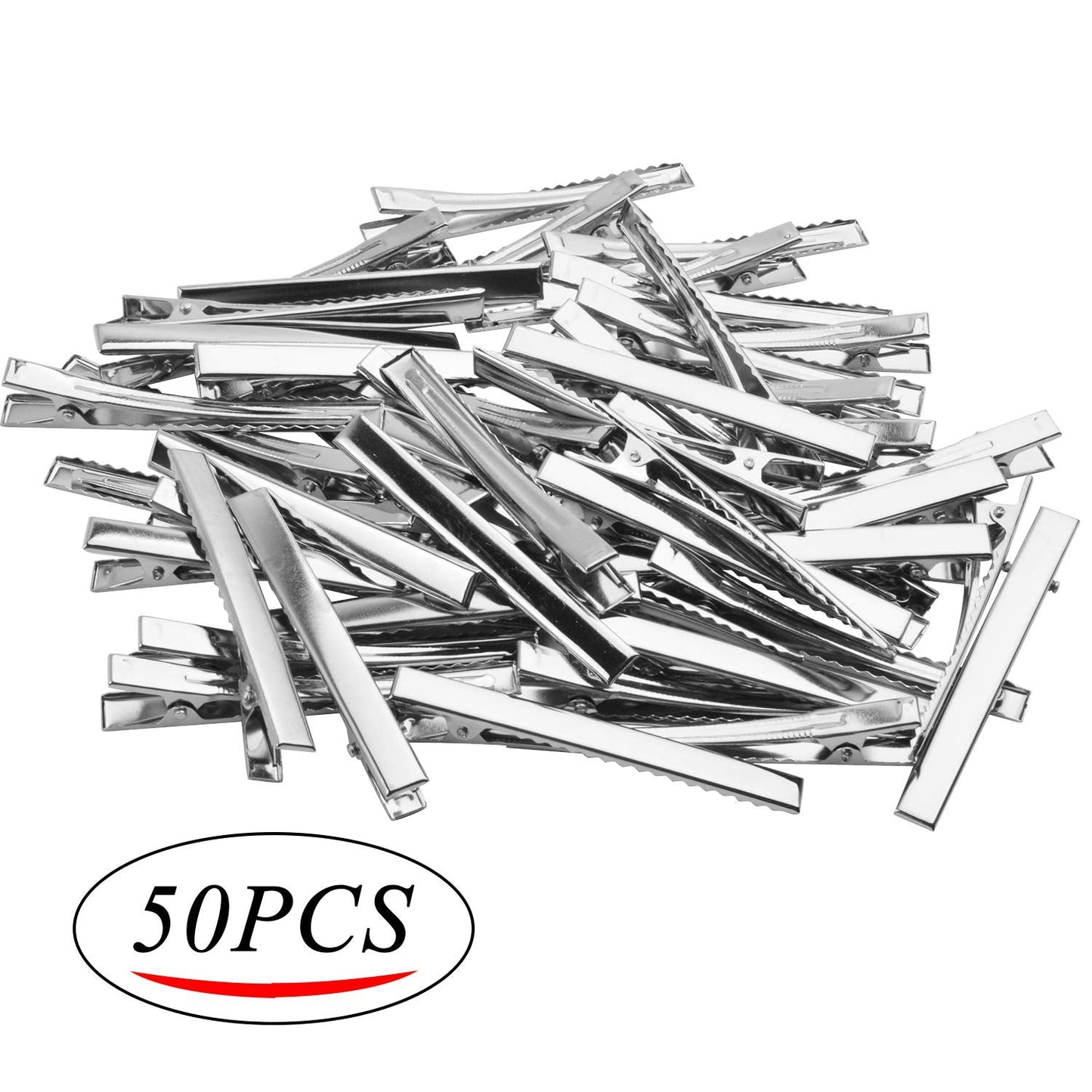 DIY Hair Clips, 50pcs 7.5cm / 3" Metal Alligator Hair Clips Duckbill Hair Clips Flat Top with Teeth DIY Accessories Hairpins for Hairbow Accessory Beauty & Personal Care Hendevl