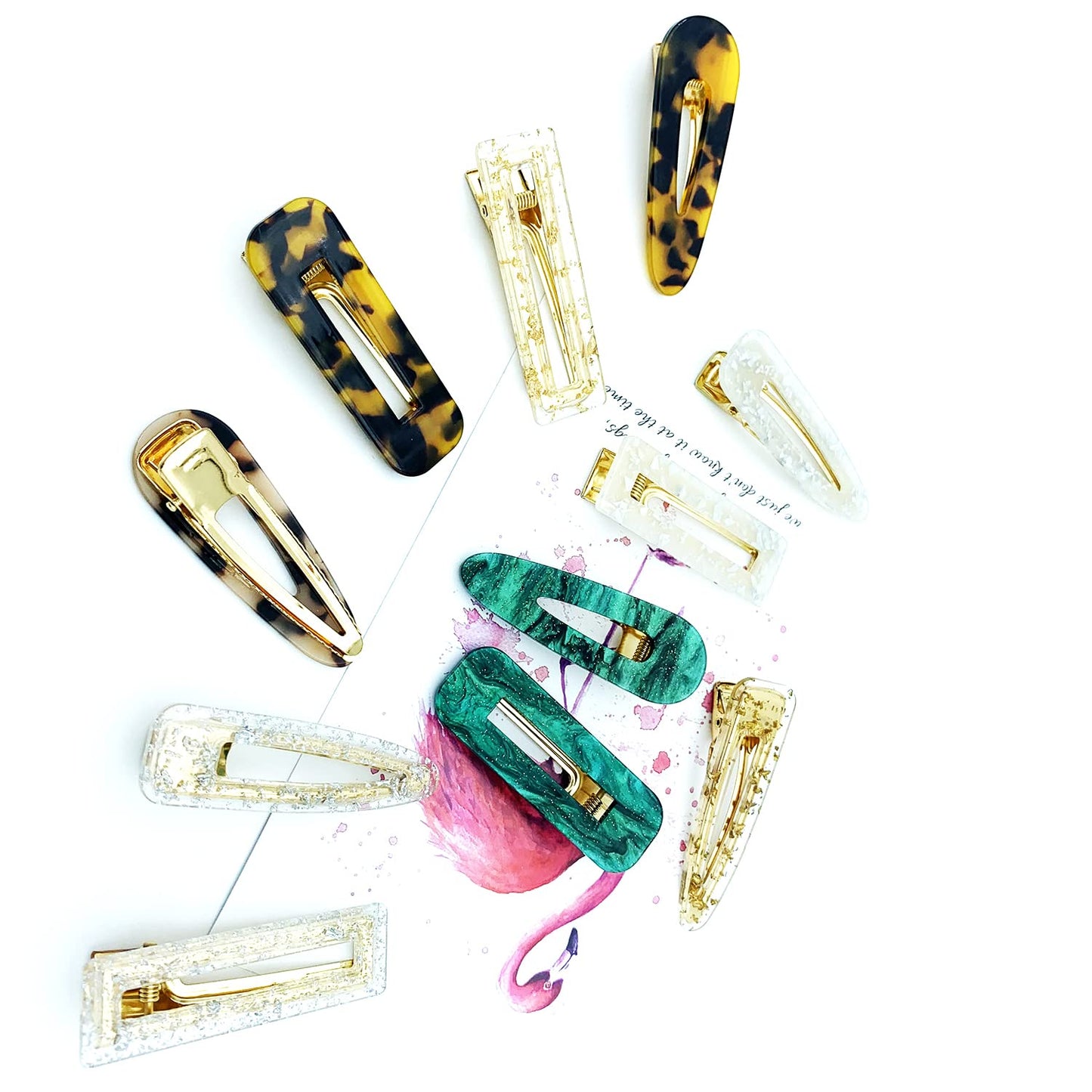 Doromy 12 Packs Acrylic Resin Hair Clips Set Hollow Geometric Alligator Hair Clip Hair Pins Cute Hair Barrettes Bobby Pins Sweet Headwear Hair Beauty & Personal Care Doromy
