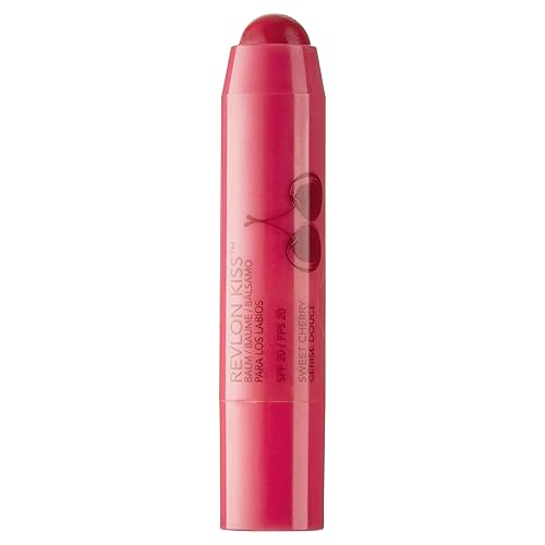Revlon Lip Balm, Kiss Tinted Lip Balm, Face Makeup with Lasting Hydration, SPF 20, Infused with Natural Fruit Oils, 030 Sweet Cherry, 0.09 Oz Beauty & Personal Care REVLON