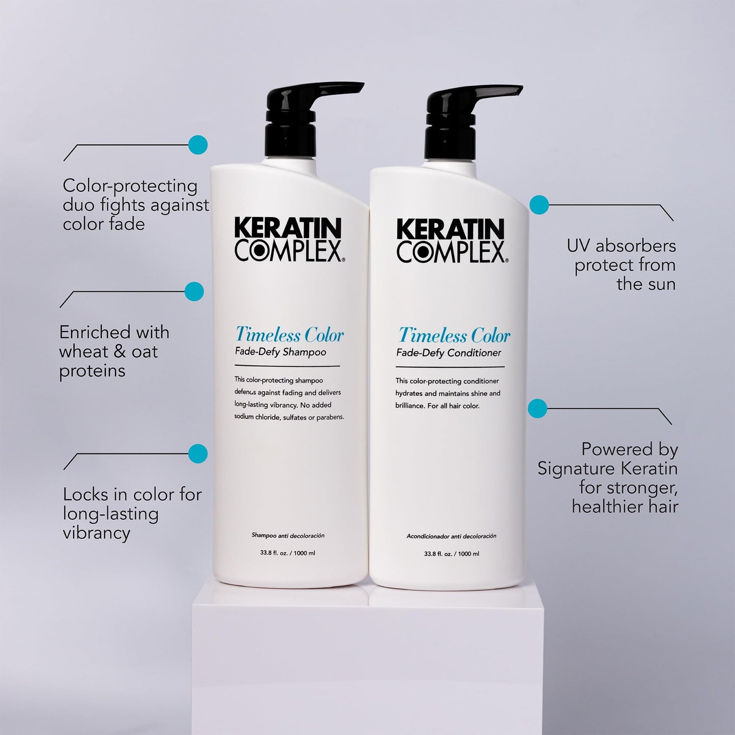 Keratin Complex - Timeless Color Fade Shampoo & Conditioner Duo - 33.8 fl oz Each Beauty & Personal Care Keratin Complex